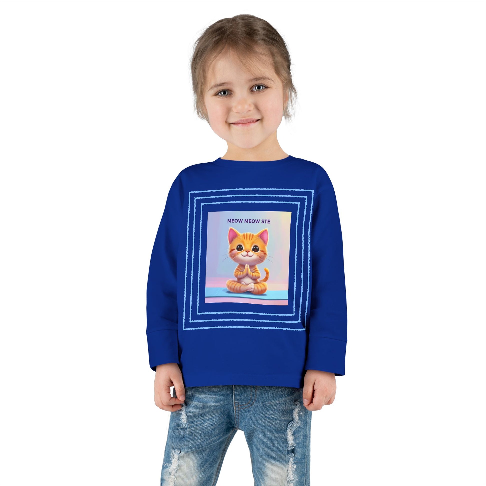 Cat Yoga Toddler Long Sleeve Tee