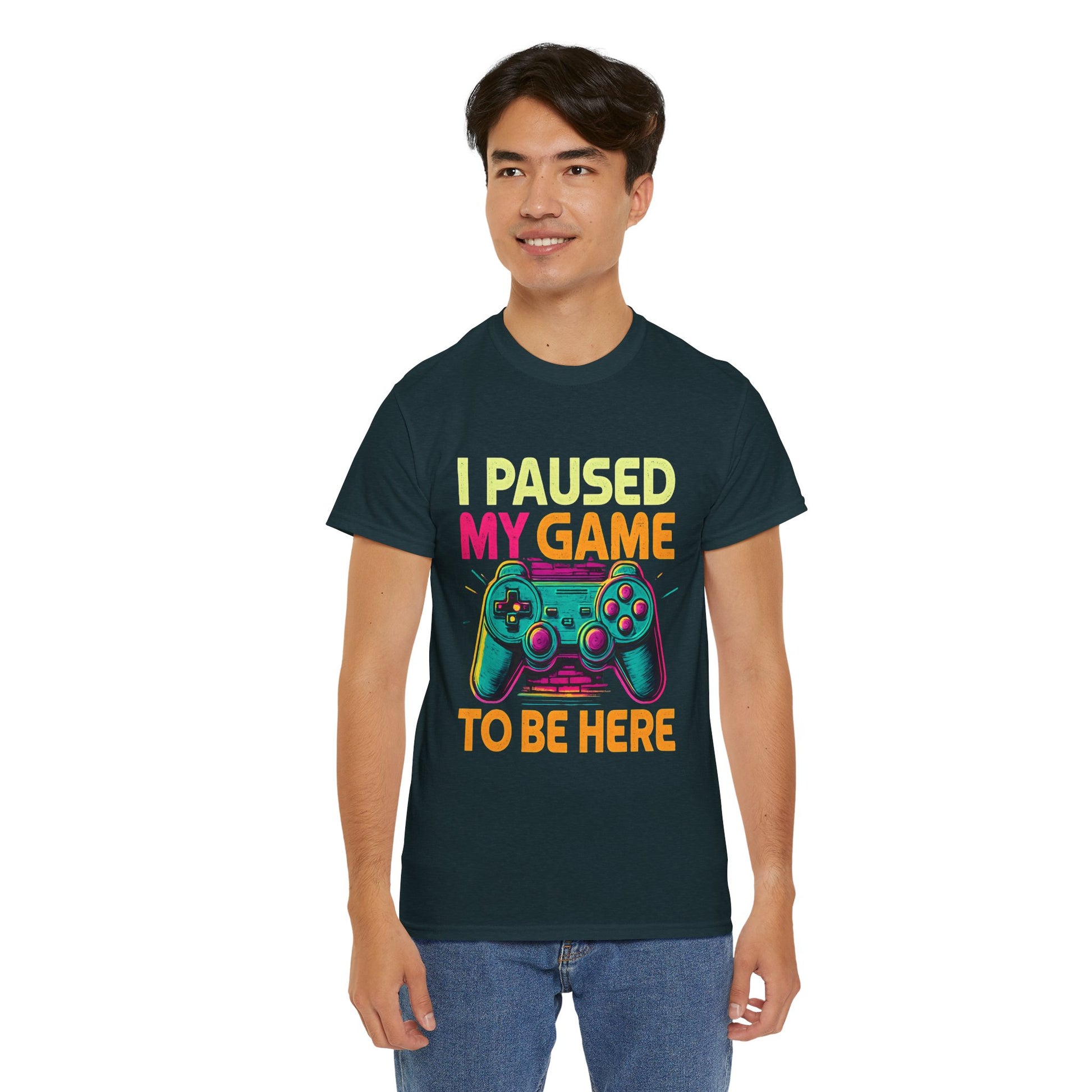 Gaming Humor Unisex Tee - I Paused My Game To Be Here, Gamer Gift, Video Game Shirt, Casual Wear, Funny T-Shirt, Game Night Apparel
