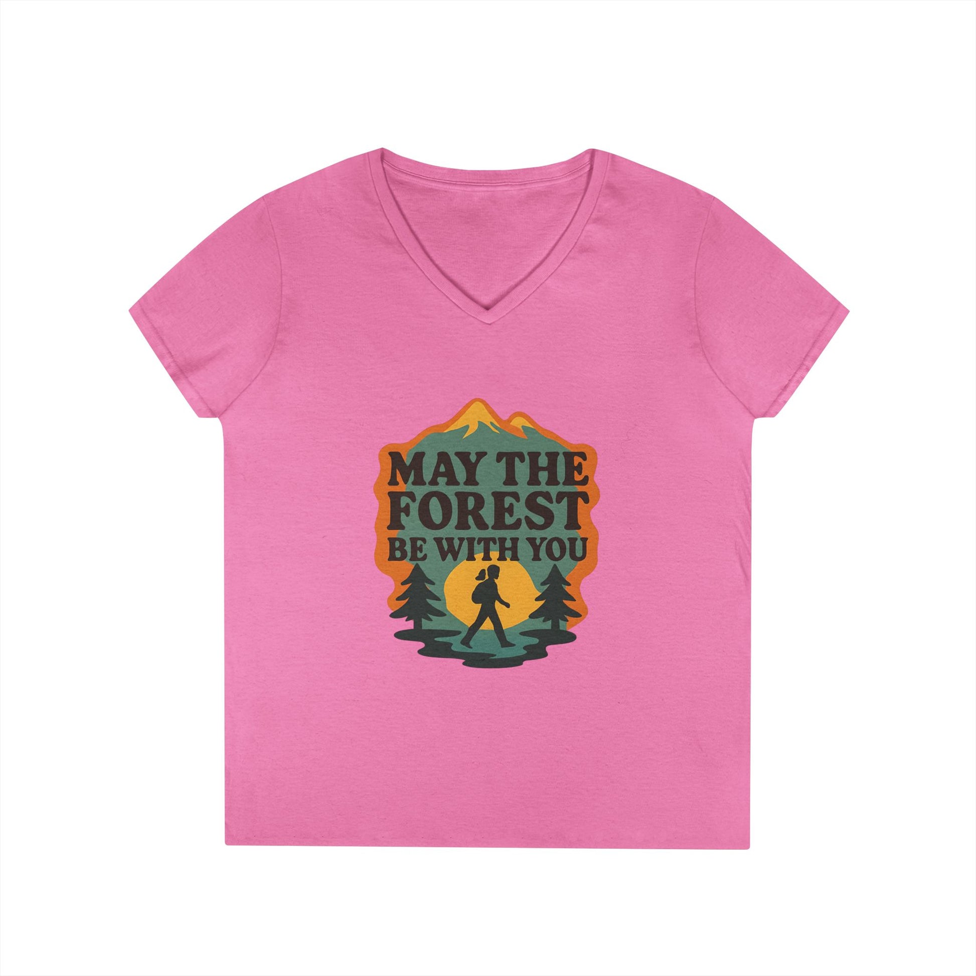 Forest themed Ladies' v neck