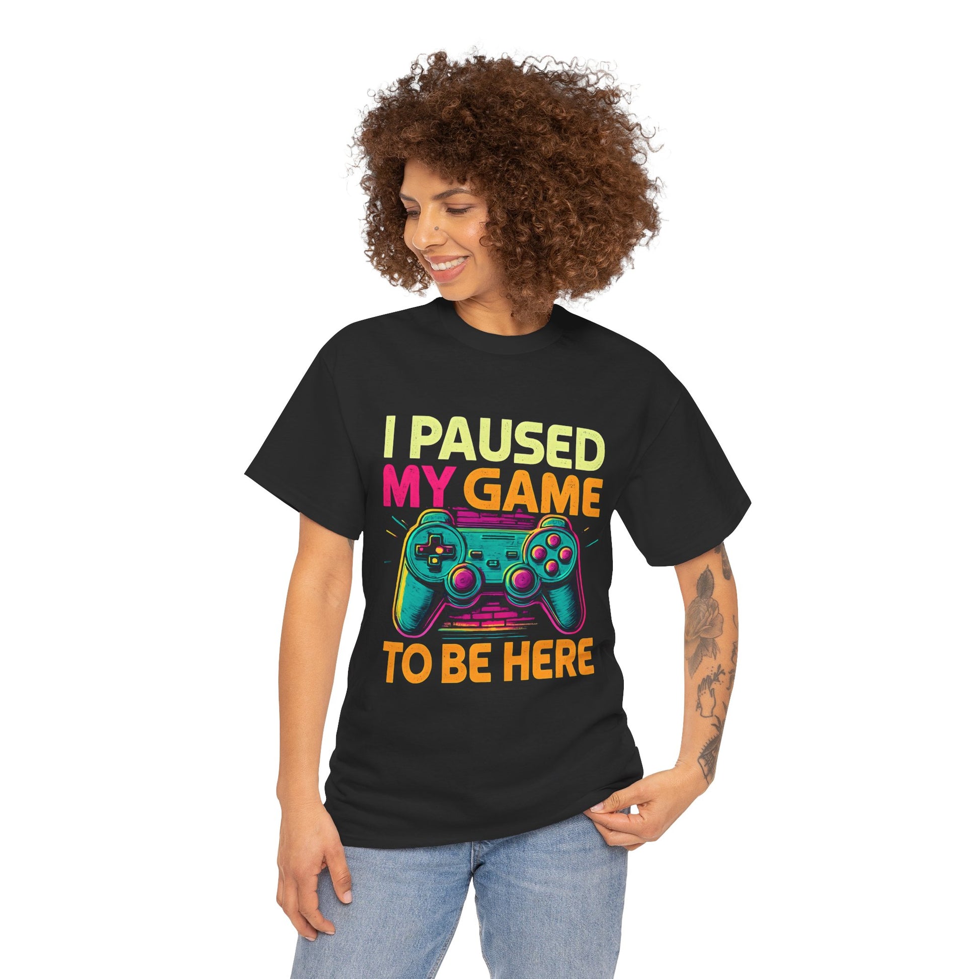 Gaming Humor Unisex Tee - I Paused My Game To Be Here, Gamer Gift, Video Game Shirt, Casual Wear, Funny T-Shirt, Game Night Apparel