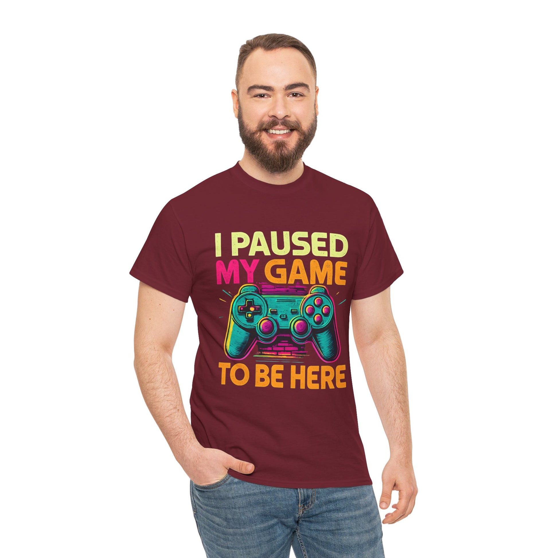 Gaming Humor Unisex Tee - I Paused My Game To Be Here, Gamer Gift, Video Game Shirt, Casual Wear, Funny T-Shirt, Game Night Apparel