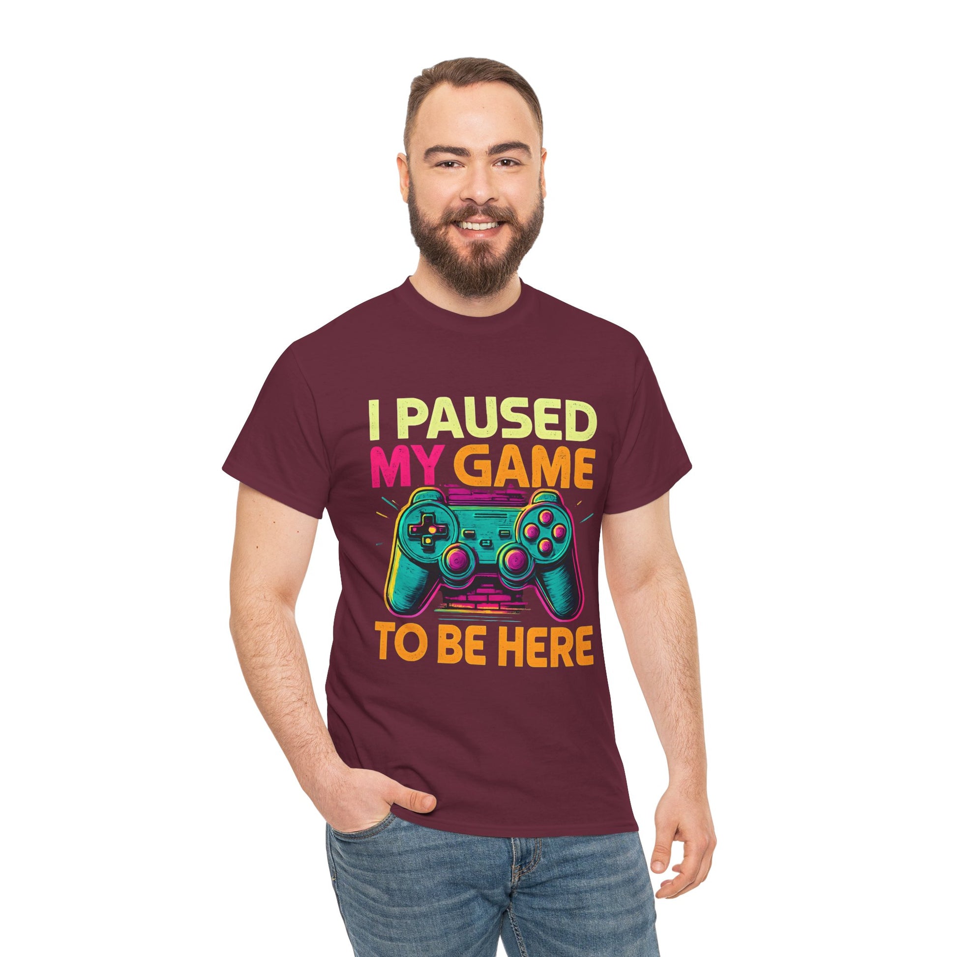 Gaming Humor Unisex Tee - I Paused My Game To Be Here, Gamer Gift, Video Game Shirt, Casual Wear, Funny T-Shirt, Game Night Apparel