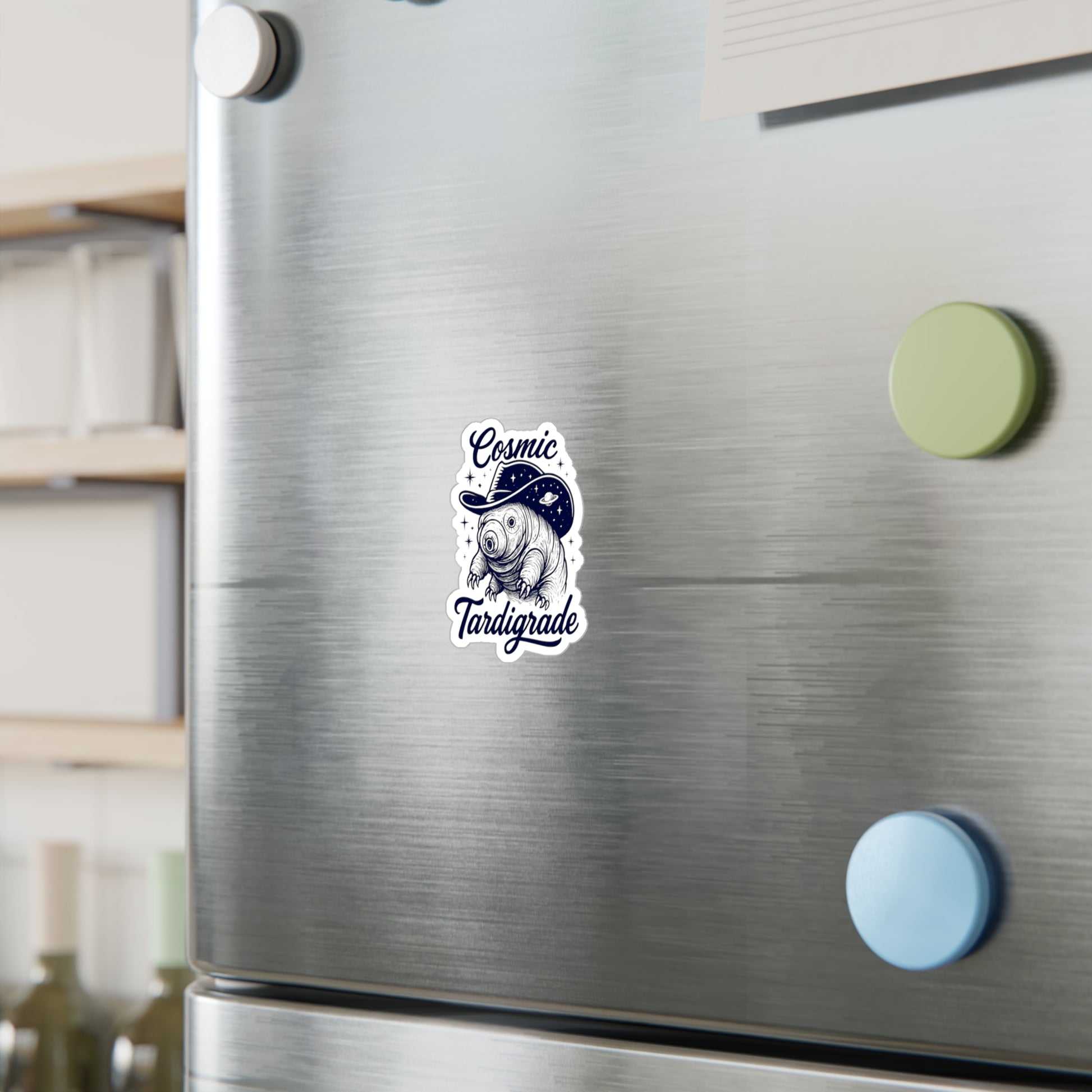 Cosmic Tardigrade Vinyl Decals, Quirky Stickers for Laptop, Water Bottle, Car, Unique Gift for Science Lovers, Funny Wall Art