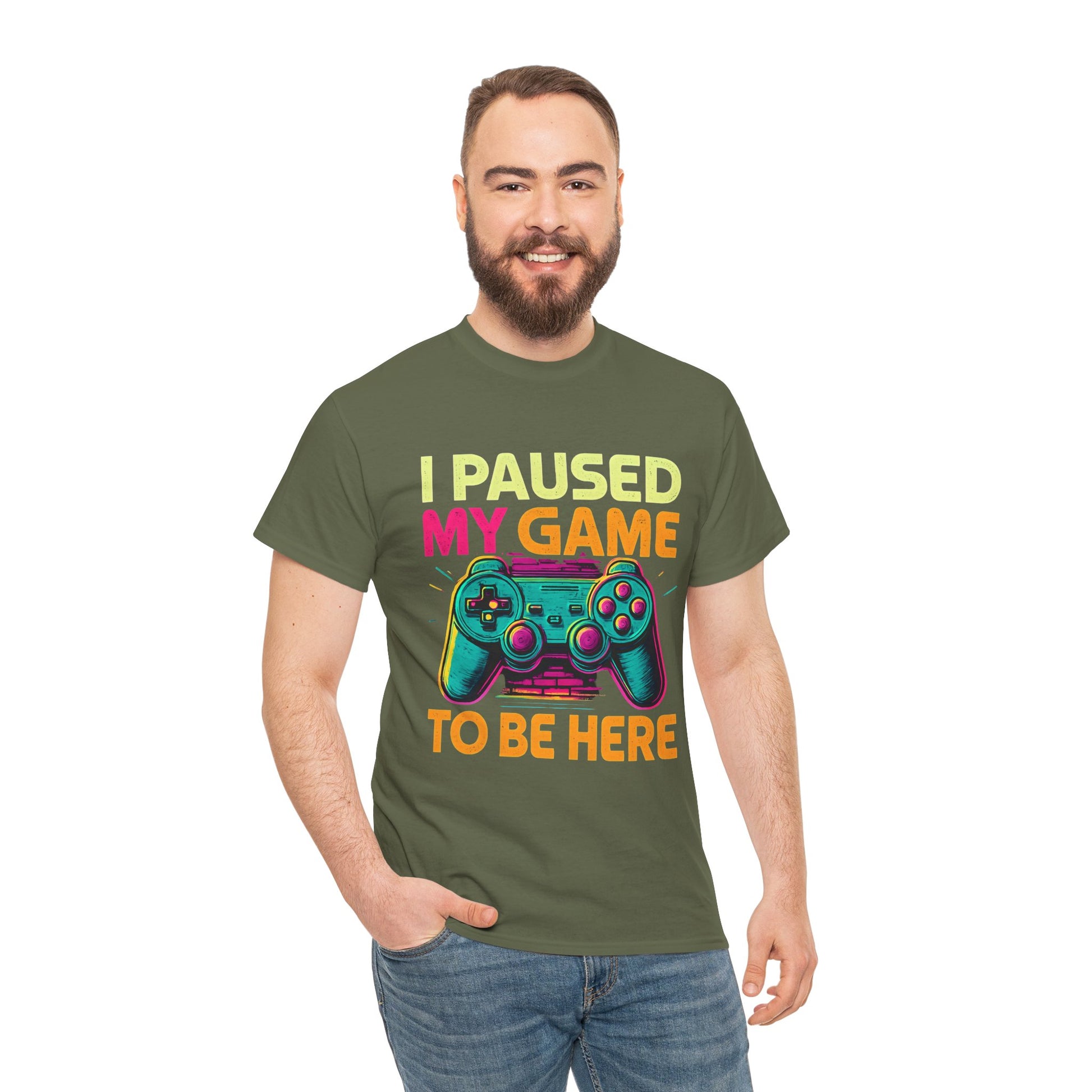 Gaming Humor Unisex Tee - I Paused My Game To Be Here, Gamer Gift, Video Game Shirt, Casual Wear, Funny T-Shirt, Game Night Apparel