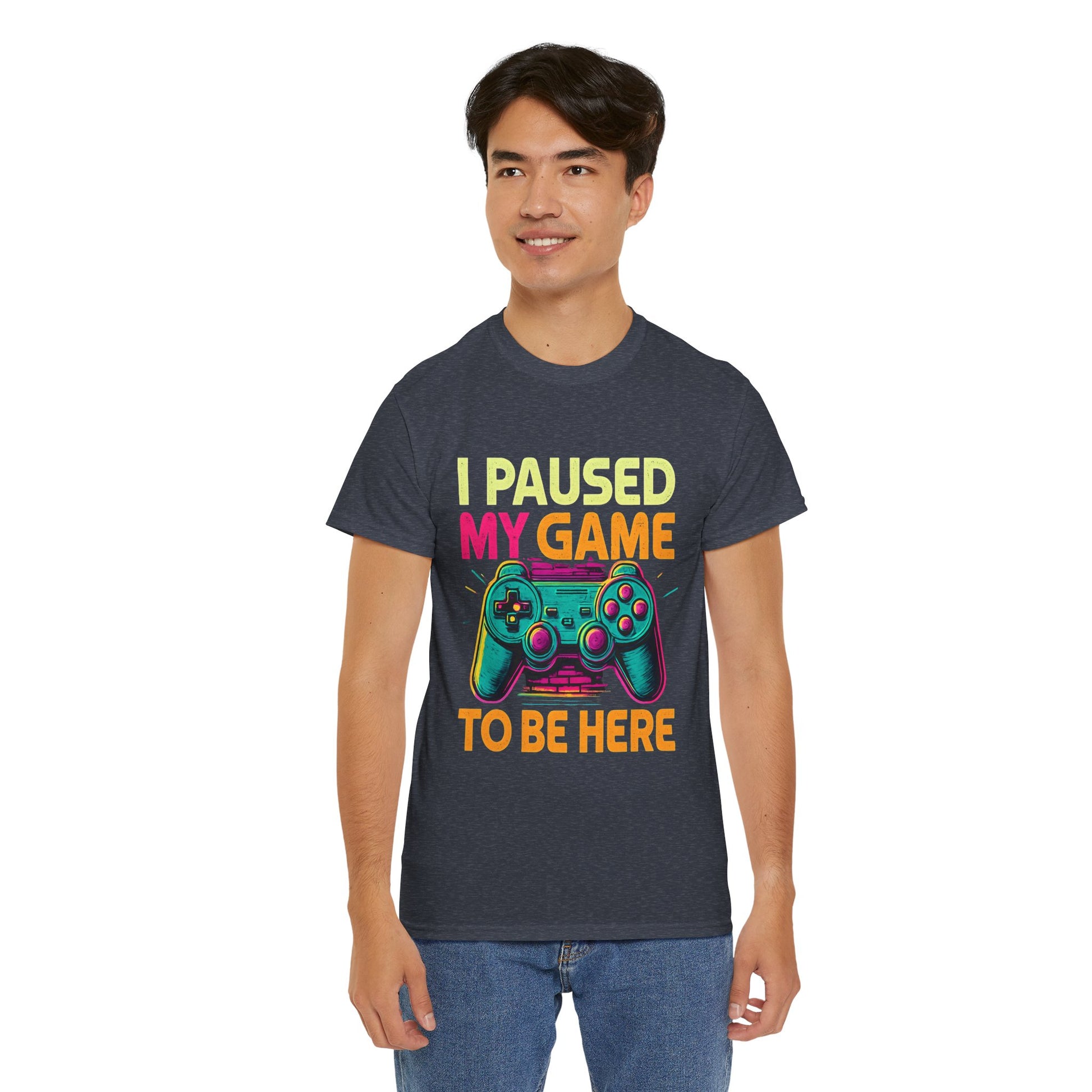 Gaming Humor Unisex Tee - I Paused My Game To Be Here, Gamer Gift, Video Game Shirt, Casual Wear, Funny T-Shirt, Game Night Apparel