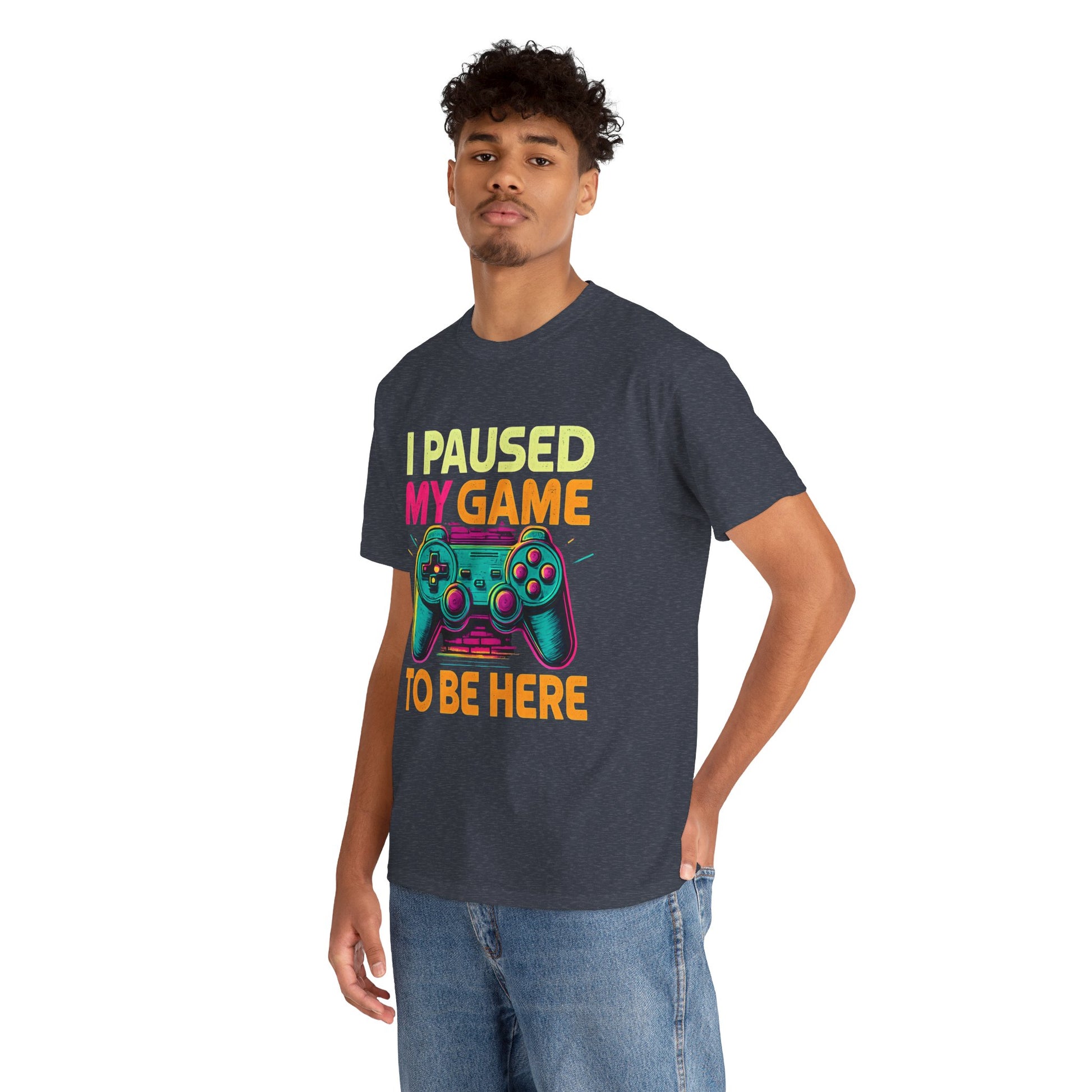 Gaming Humor Unisex Tee - I Paused My Game To Be Here, Gamer Gift, Video Game Shirt, Casual Wear, Funny T-Shirt, Game Night Apparel