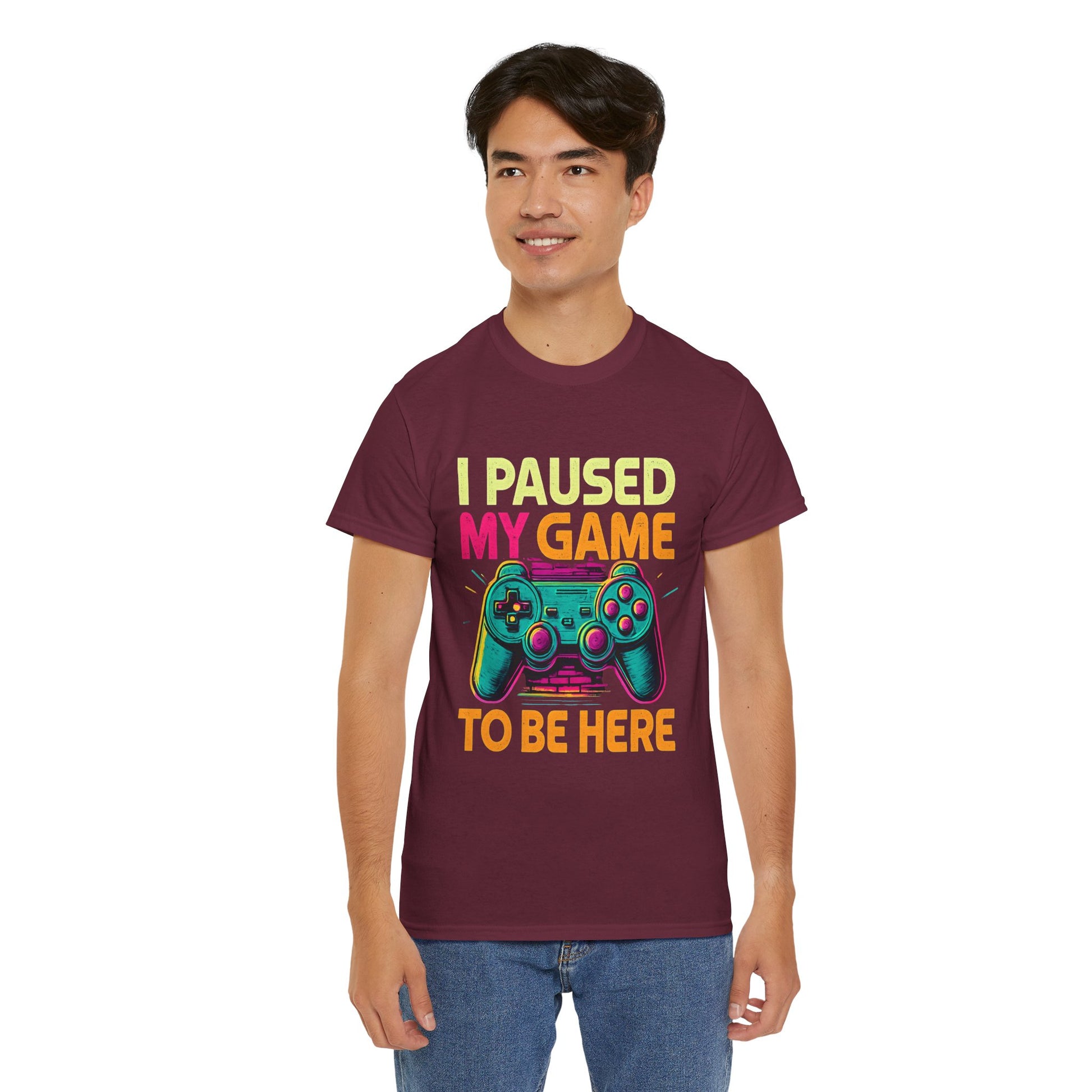 Gaming Humor Unisex Tee - I Paused My Game To Be Here, Gamer Gift, Video Game Shirt, Casual Wear, Funny T-Shirt, Game Night Apparel