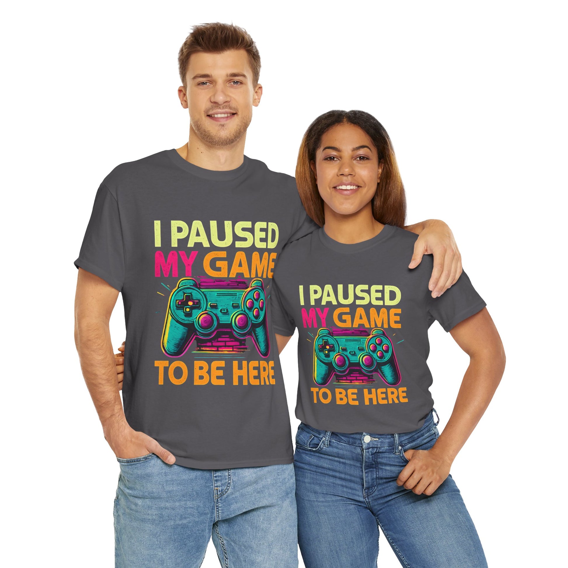 Gaming Humor Unisex Tee - I Paused My Game To Be Here, Gamer Gift, Video Game Shirt, Casual Wear, Funny T-Shirt, Game Night Apparel