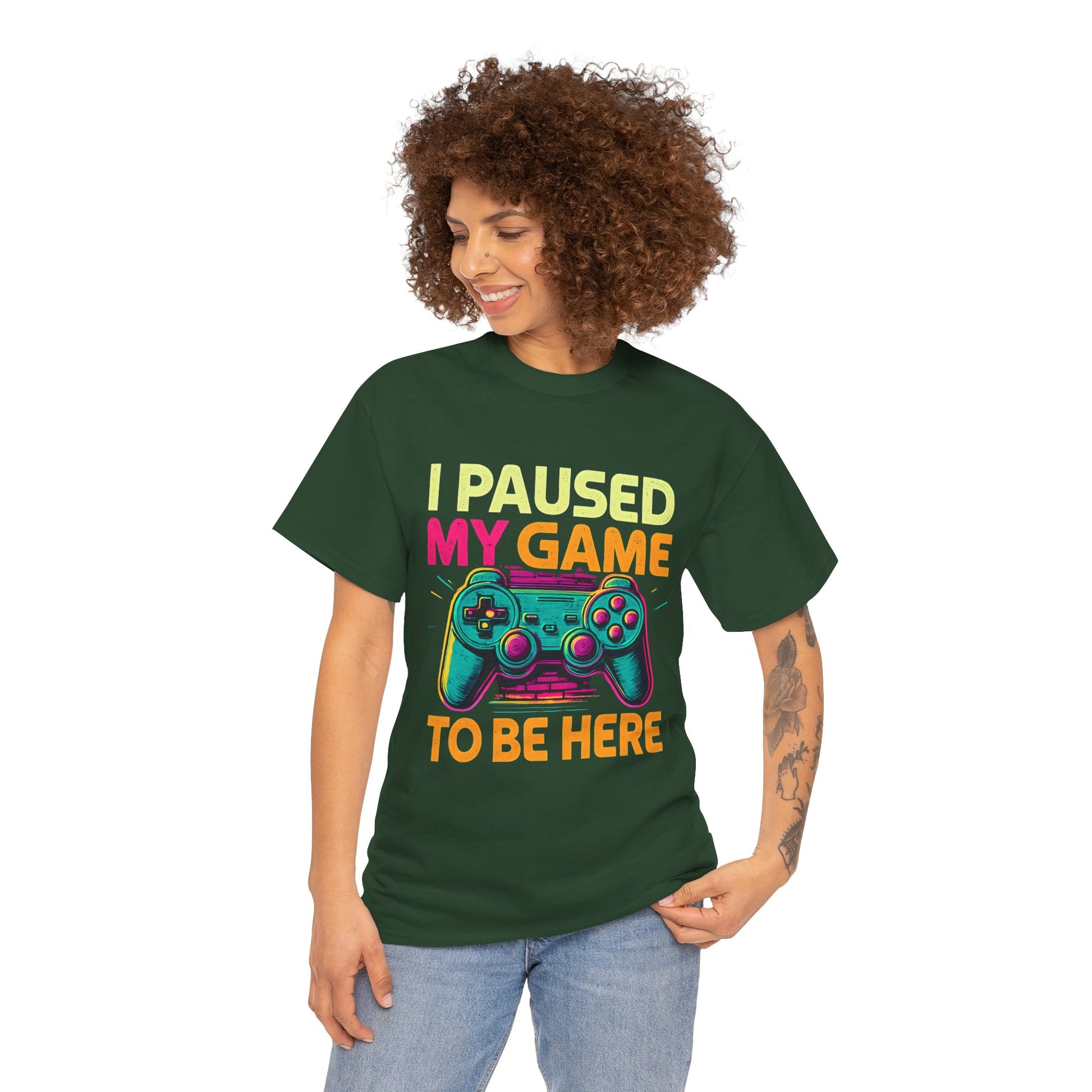 Gaming Humor Unisex Tee - I Paused My Game To Be Here, Gamer Gift, Video Game Shirt, Casual Wear, Funny T-Shirt, Game Night Apparel