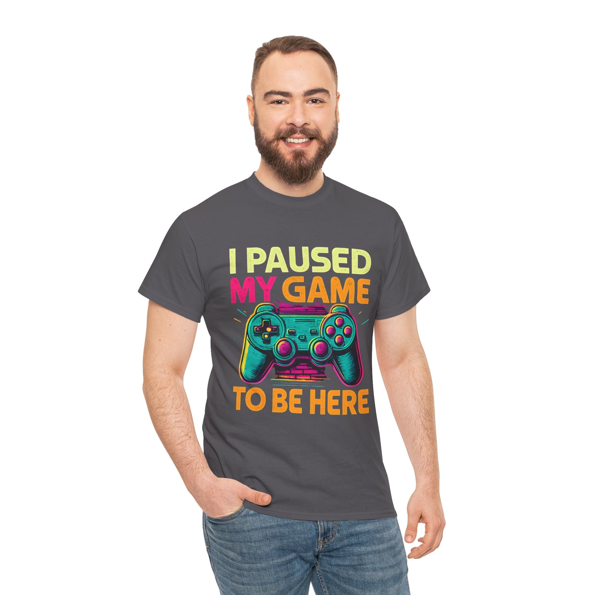 Gaming Humor Unisex Tee - I Paused My Game To Be Here, Gamer Gift, Video Game Shirt, Casual Wear, Funny T-Shirt, Game Night Apparel