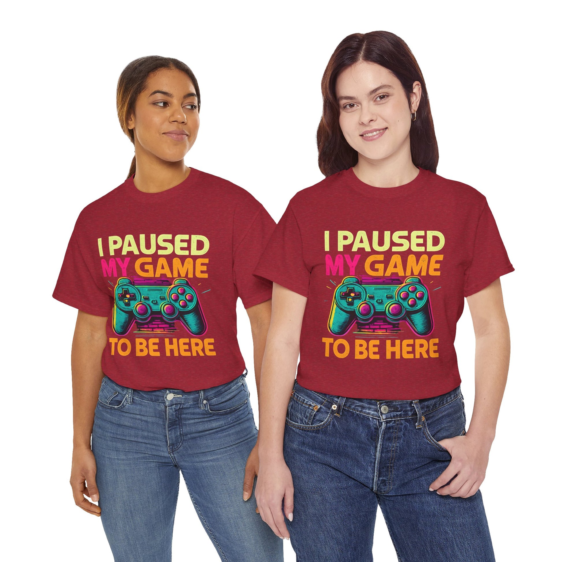 Gaming Humor Unisex Tee - I Paused My Game To Be Here, Gamer Gift, Video Game Shirt, Casual Wear, Funny T-Shirt, Game Night Apparel