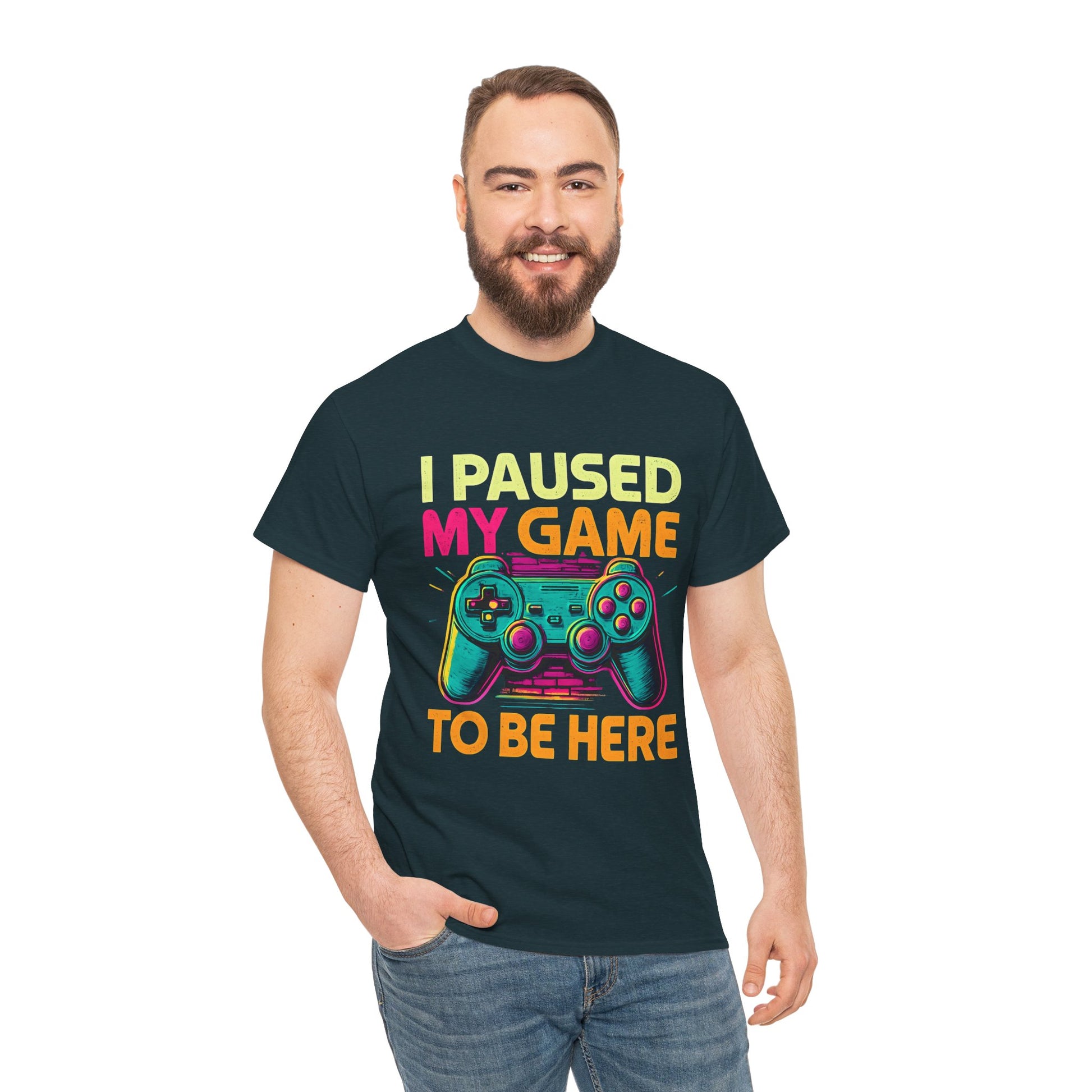 Gaming Humor Unisex Tee - I Paused My Game To Be Here, Gamer Gift, Video Game Shirt, Casual Wear, Funny T-Shirt, Game Night Apparel