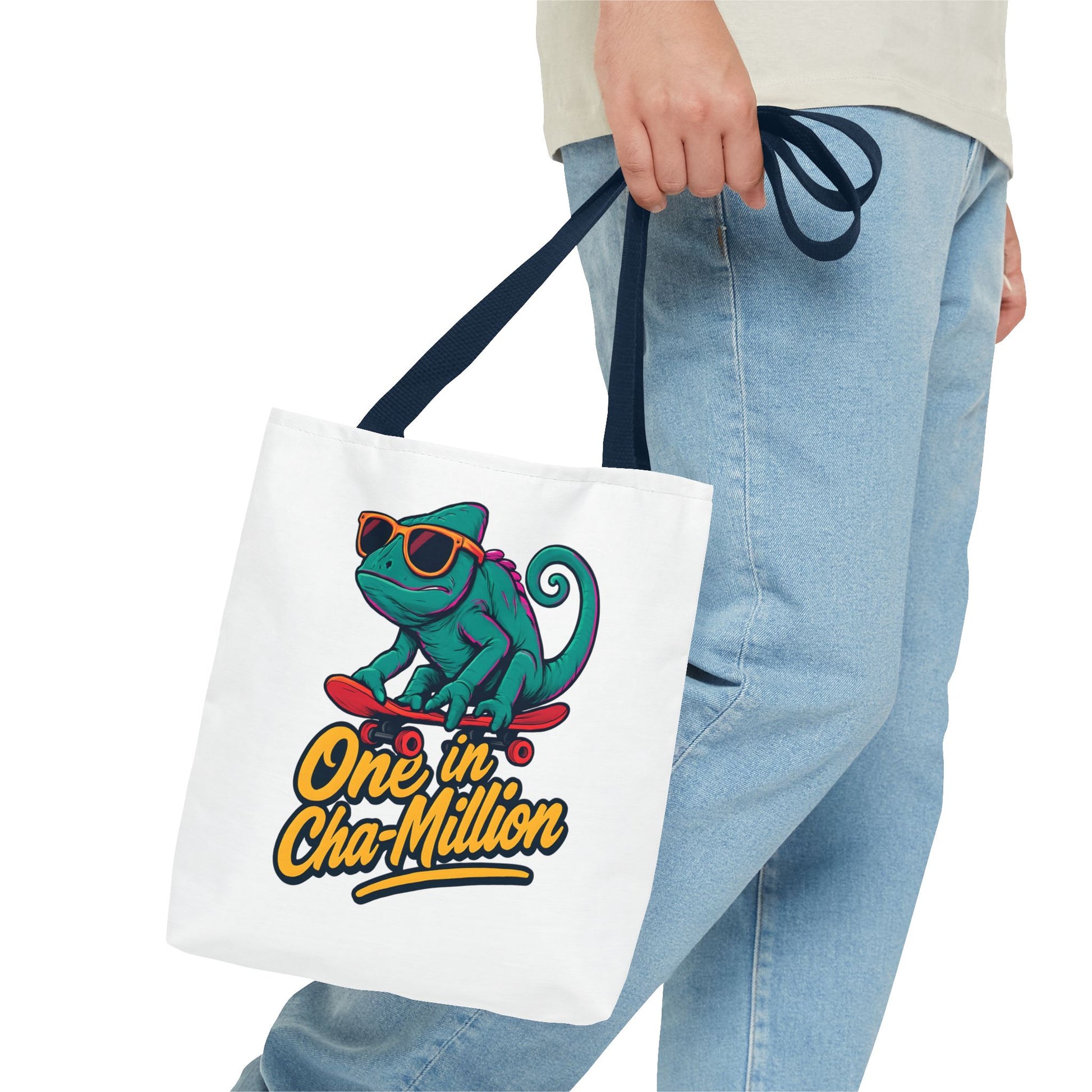 Skateboarder Chameleon Tote Bag - Unique AOP Design, Reusable Shopping Bag, Gift for Chameleon Lovers, Eco-Friendly Grocery Bag, [...]