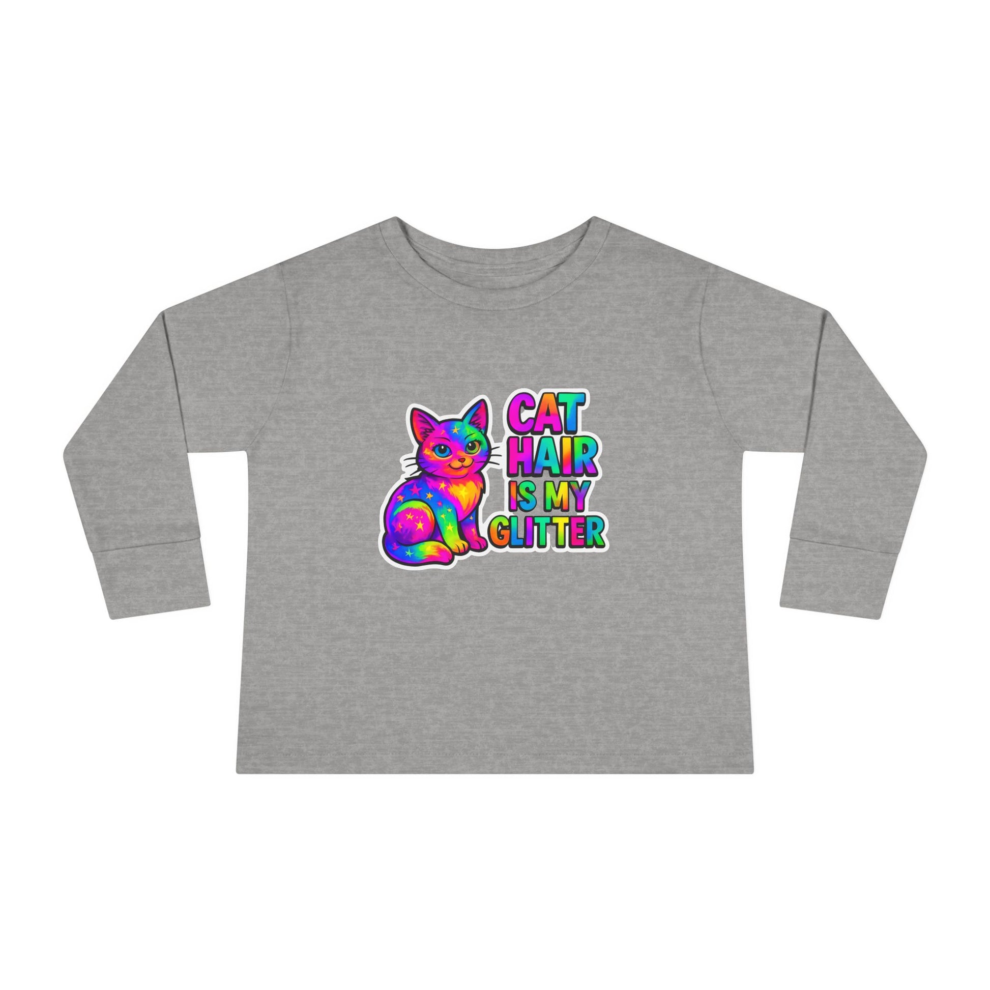 Cat Hair Is My Glitter Toddler Long Sleeve Tee