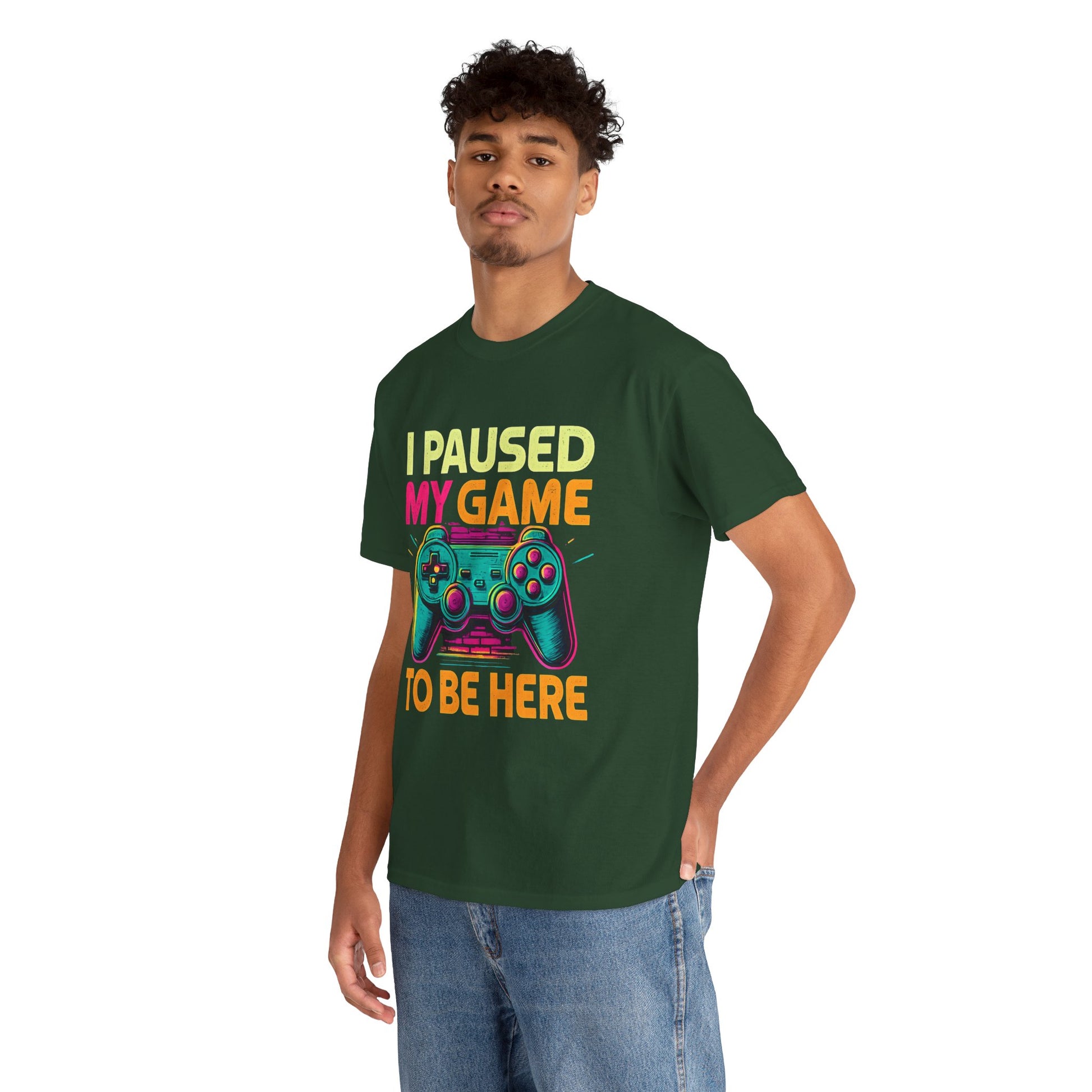 Gaming Humor Unisex Tee - I Paused My Game To Be Here, Gamer Gift, Video Game Shirt, Casual Wear, Funny T-Shirt, Game Night Apparel