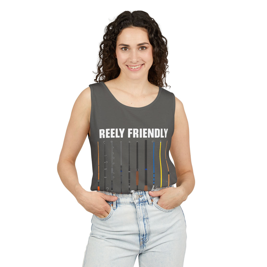 Reely Friendly Fishing Tank Top | Outdoor Apparel, Summer Vibes, Fisherman Gift, Casual Wear, Beach Outing