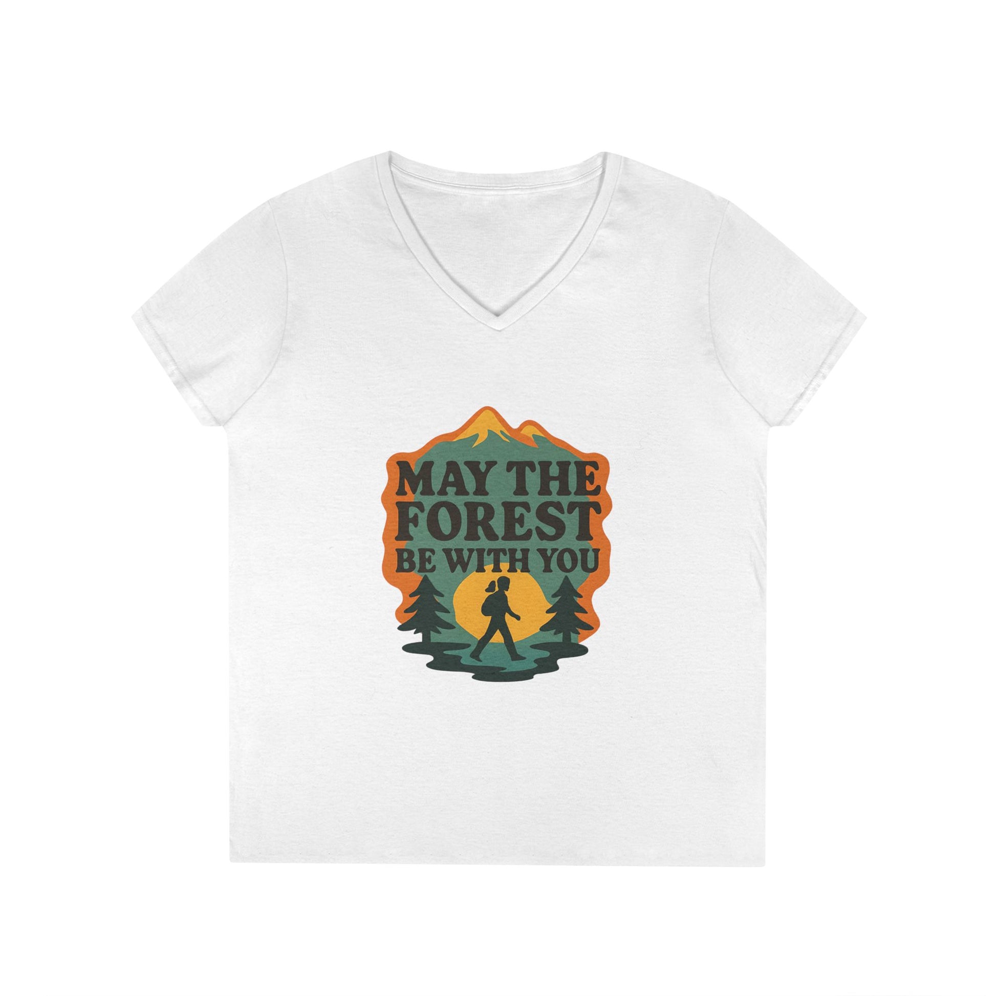 Forest themed Ladies' v neck