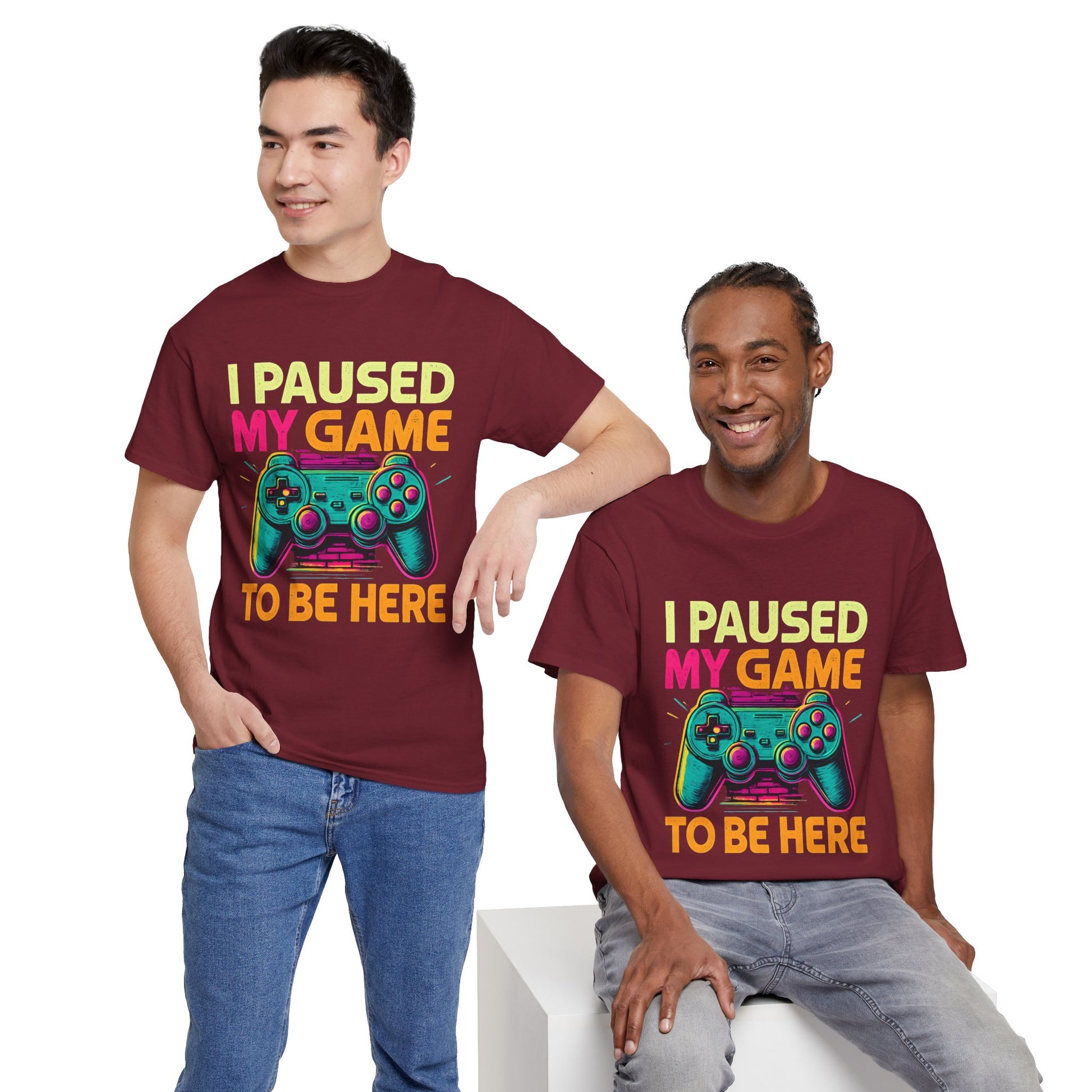 Gaming Humor Unisex Tee - I Paused My Game To Be Here, Gamer Gift, Video Game Shirt, Casual Wear, Funny T-Shirt, Game Night Apparel