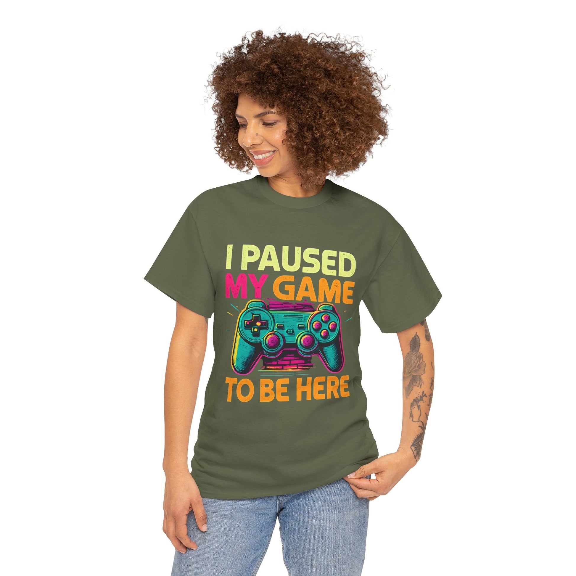 Gaming Humor Unisex Tee - I Paused My Game To Be Here, Gamer Gift, Video Game Shirt, Casual Wear, Funny T-Shirt, Game Night Apparel