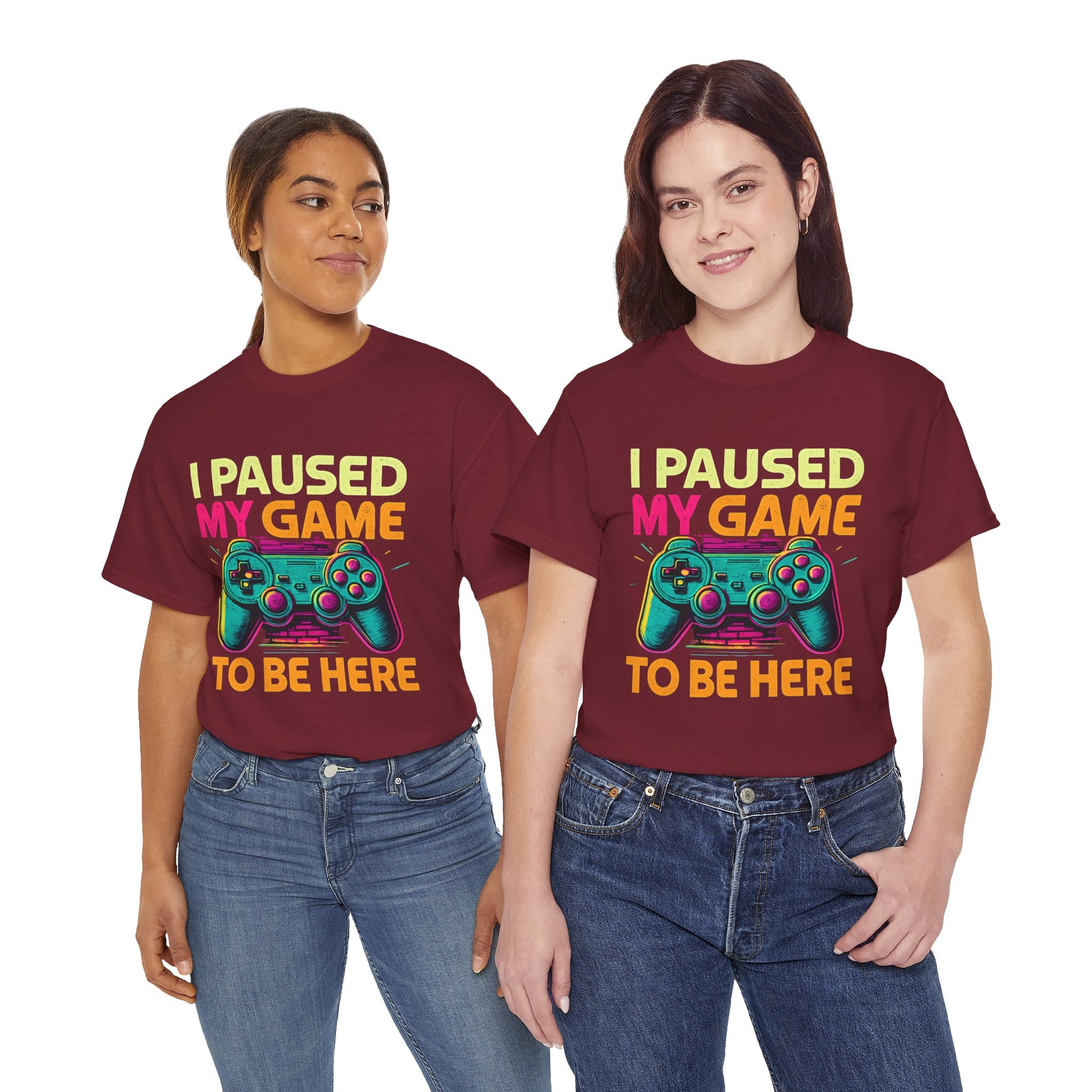 Gaming Humor Unisex Tee - I Paused My Game To Be Here, Gamer Gift, Video Game Shirt, Casual Wear, Funny T-Shirt, Game Night Apparel