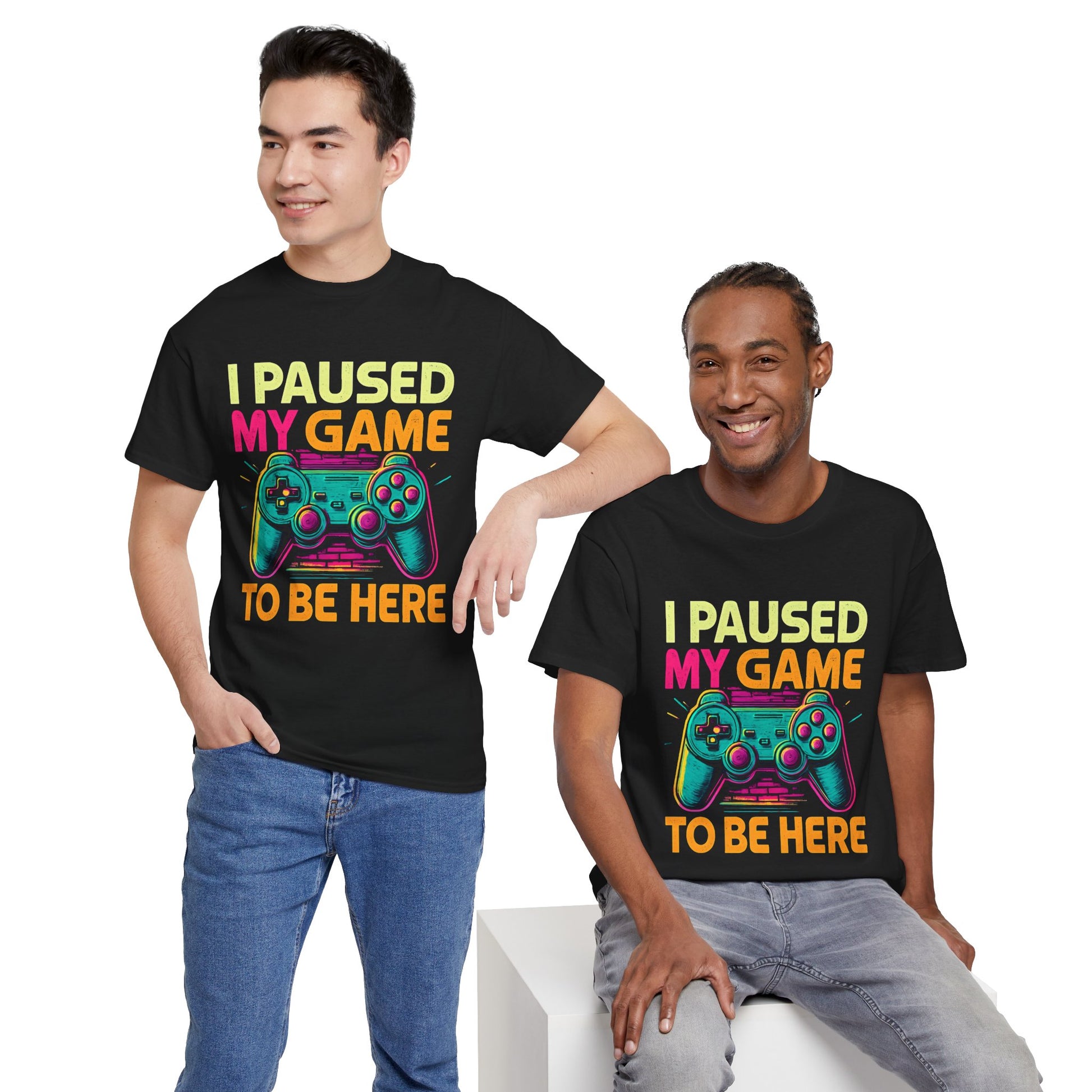 Gaming Humor Unisex Tee - I Paused My Game To Be Here, Gamer Gift, Video Game Shirt, Casual Wear, Funny T-Shirt, Game Night Apparel