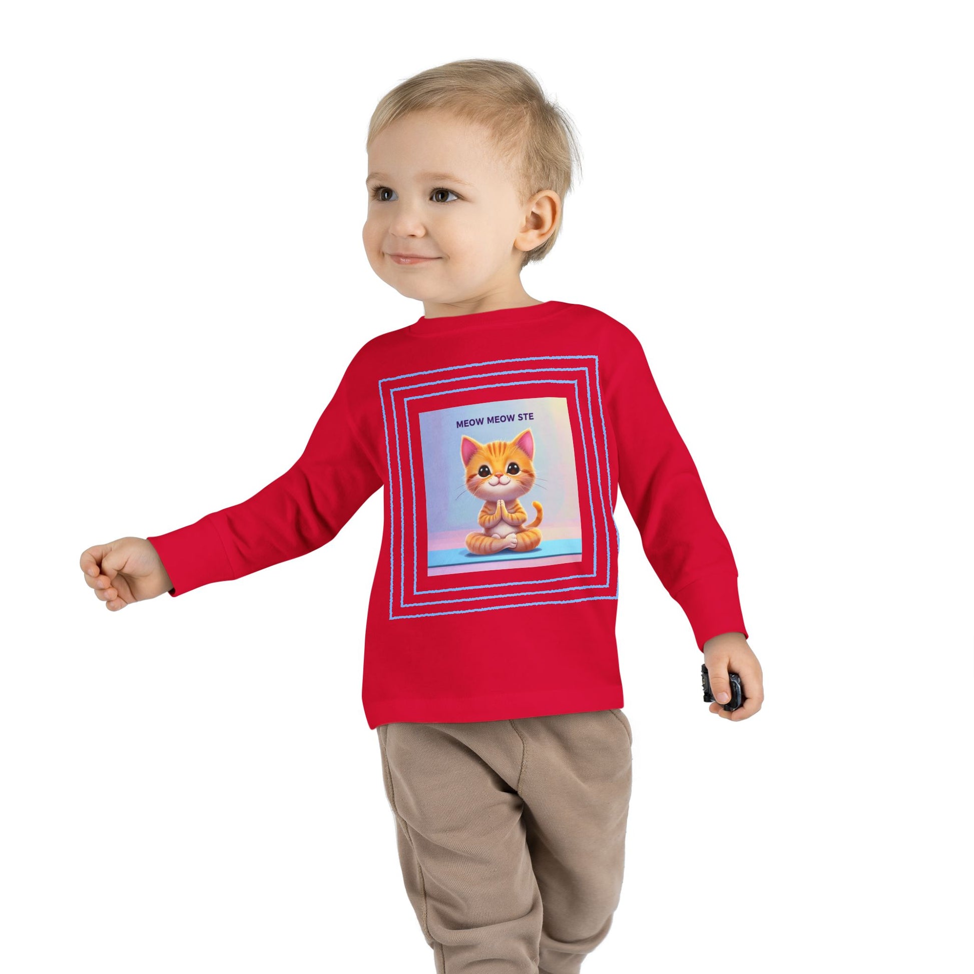 Cat Yoga Toddler Long Sleeve Tee