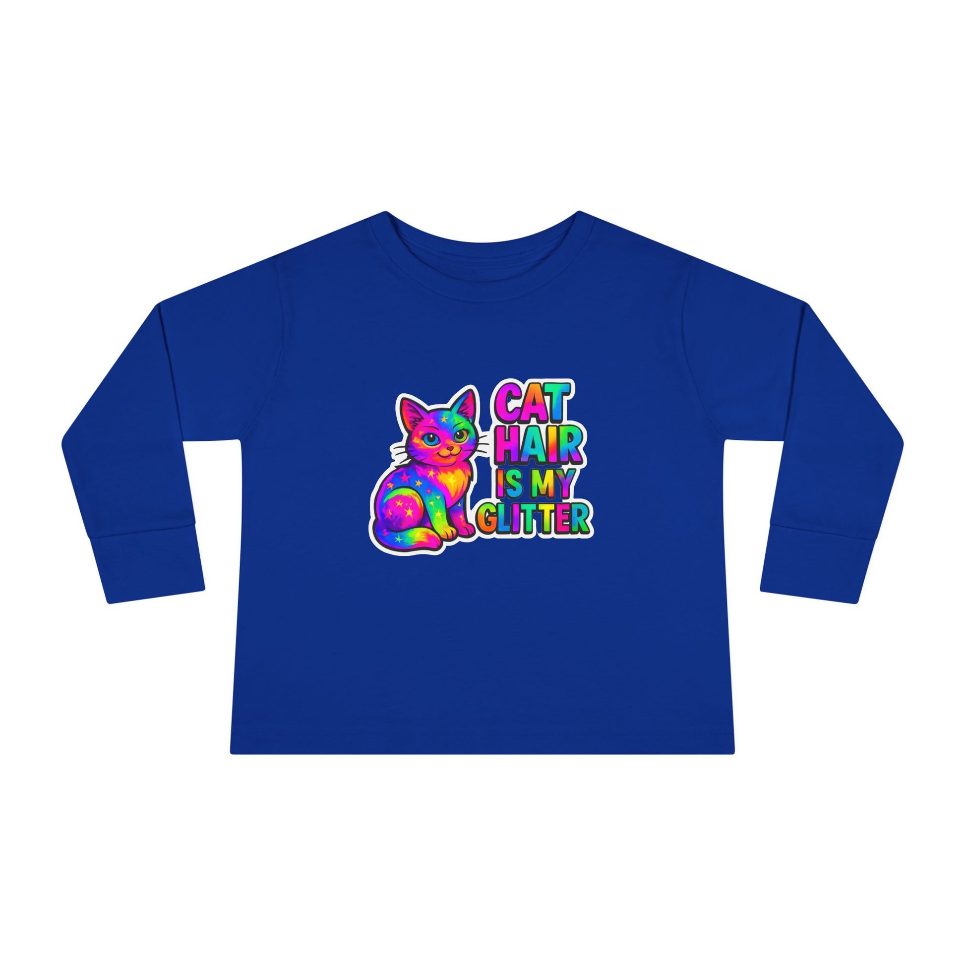 Cat Hair Is My Glitter Toddler Long Sleeve Tee