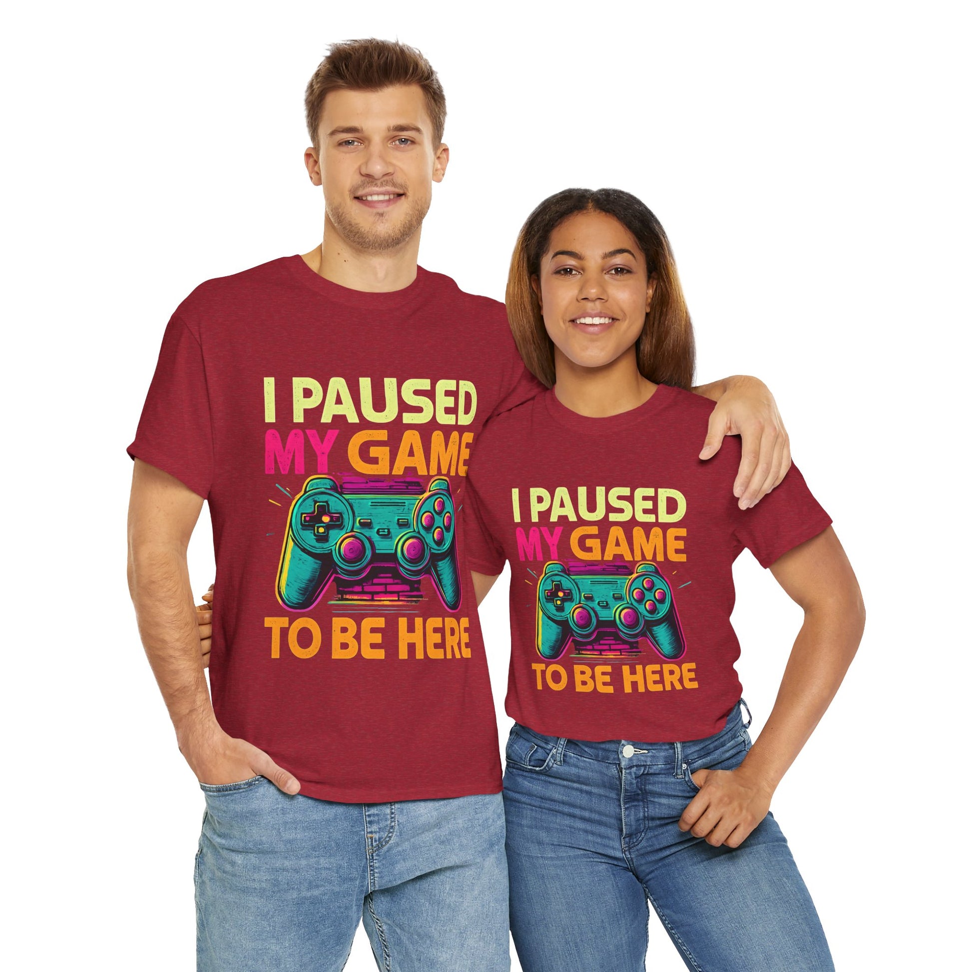 Gaming Humor Unisex Tee - I Paused My Game To Be Here, Gamer Gift, Video Game Shirt, Casual Wear, Funny T-Shirt, Game Night Apparel
