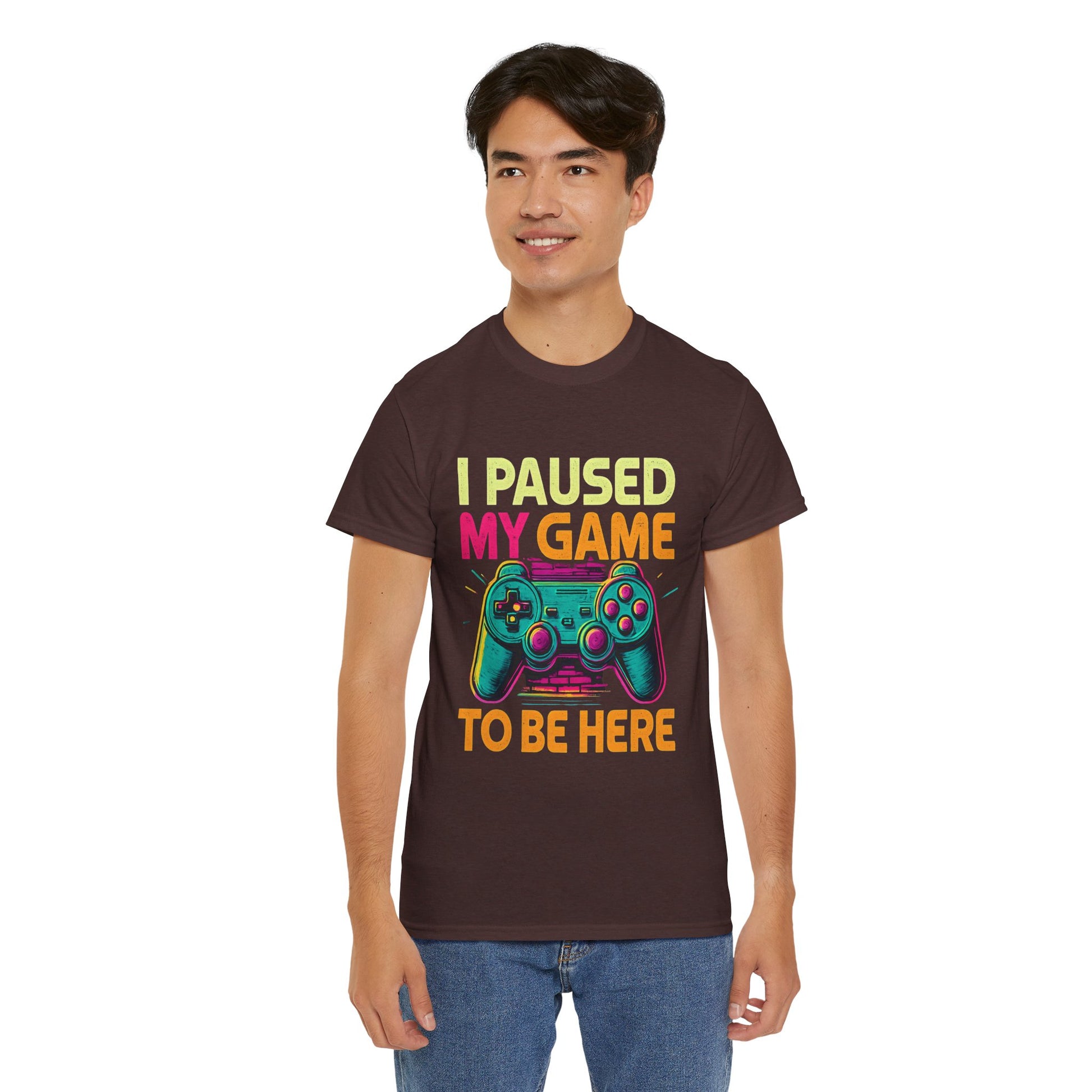 Gaming Humor Unisex Tee - I Paused My Game To Be Here, Gamer Gift, Video Game Shirt, Casual Wear, Funny T-Shirt, Game Night Apparel