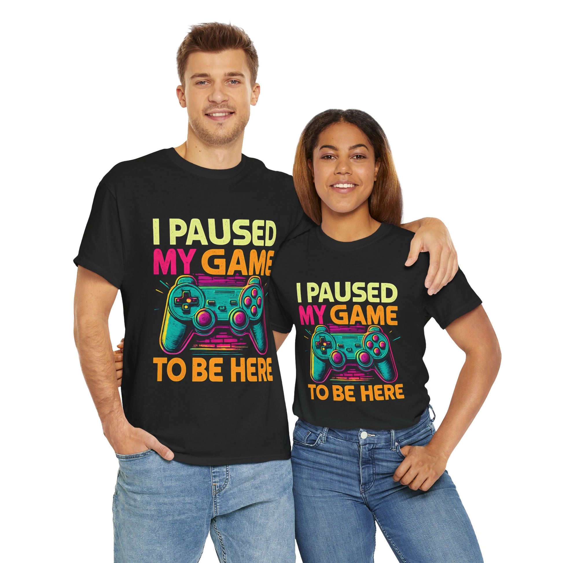 Gaming Humor Unisex Tee - I Paused My Game To Be Here, Gamer Gift, Video Game Shirt, Casual Wear, Funny T-Shirt, Game Night Apparel