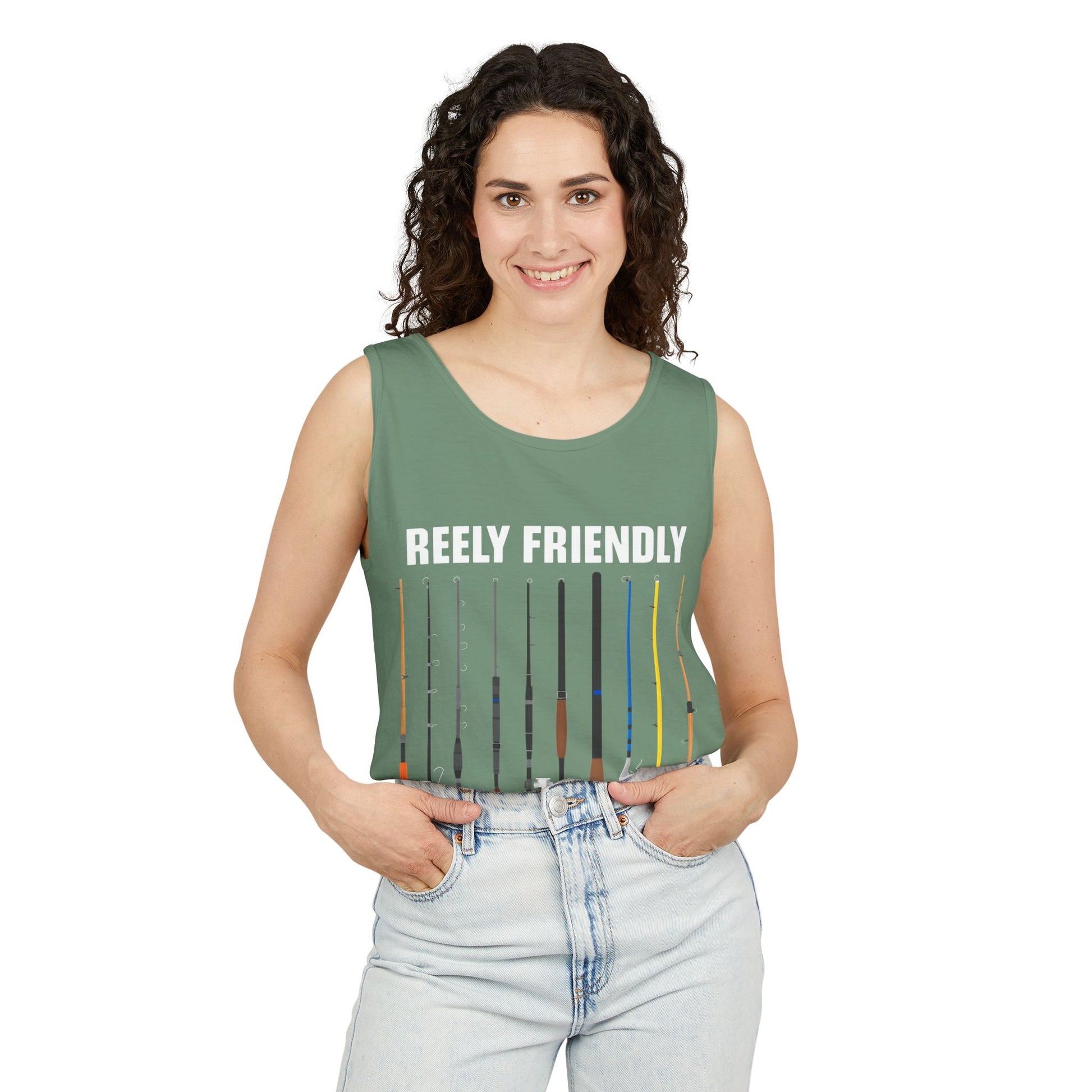 Reely Friendly Fishing Tank Top | Outdoor Apparel, Summer Vibes, Fisherman Gift, Casual Wear, Beach Outing
