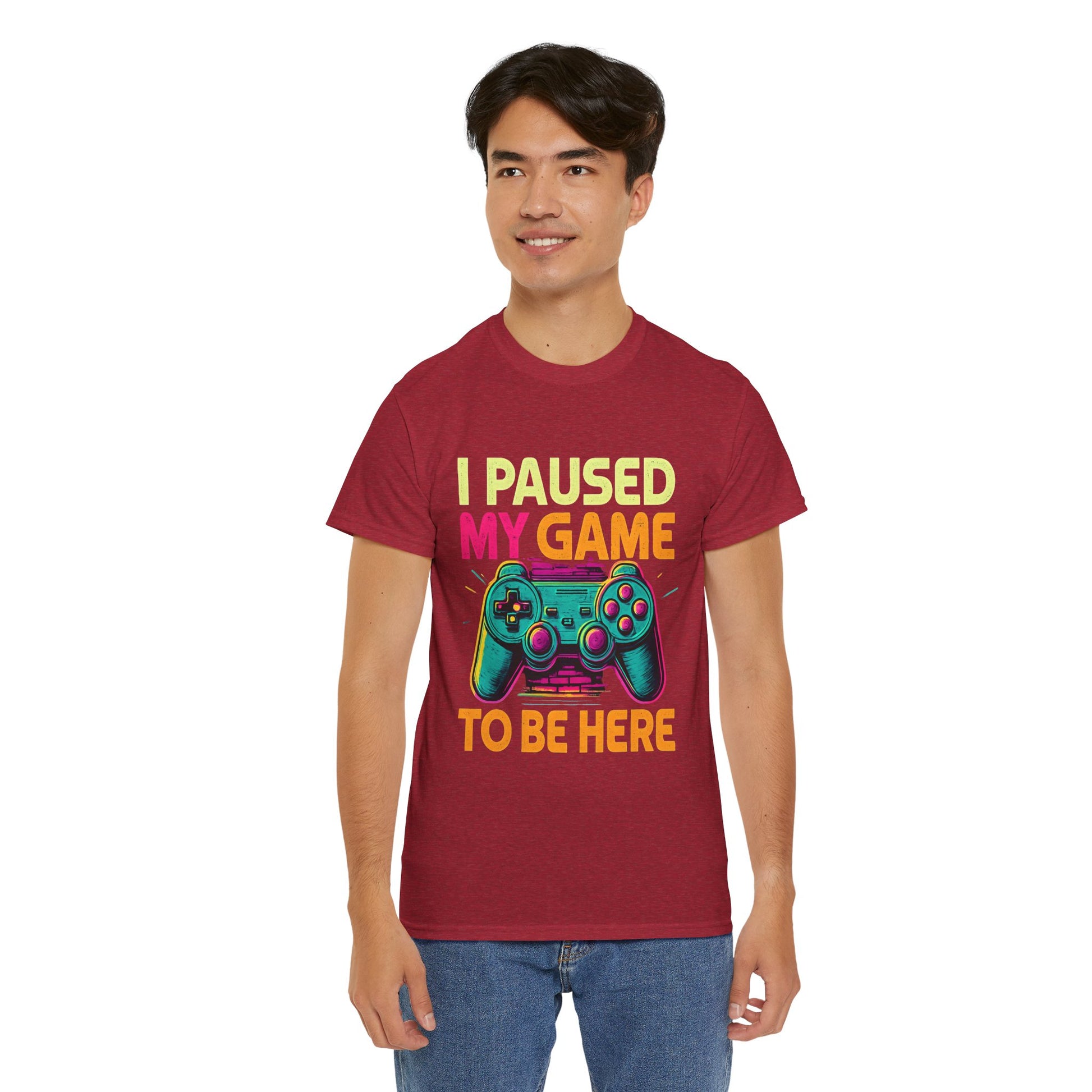 Gaming Humor Unisex Tee - I Paused My Game To Be Here, Gamer Gift, Video Game Shirt, Casual Wear, Funny T-Shirt, Game Night Apparel