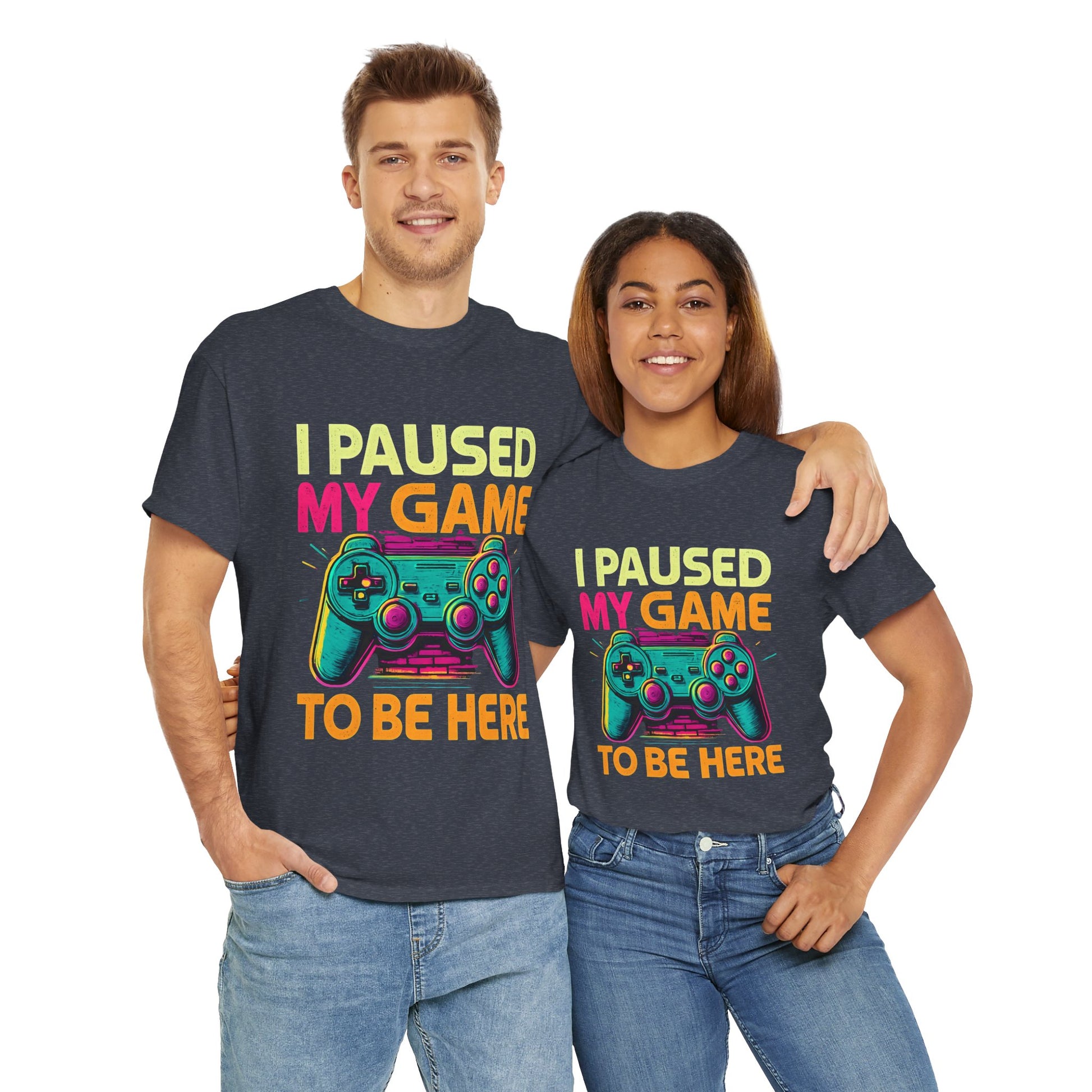 Gaming Humor Unisex Tee - I Paused My Game To Be Here, Gamer Gift, Video Game Shirt, Casual Wear, Funny T-Shirt, Game Night Apparel