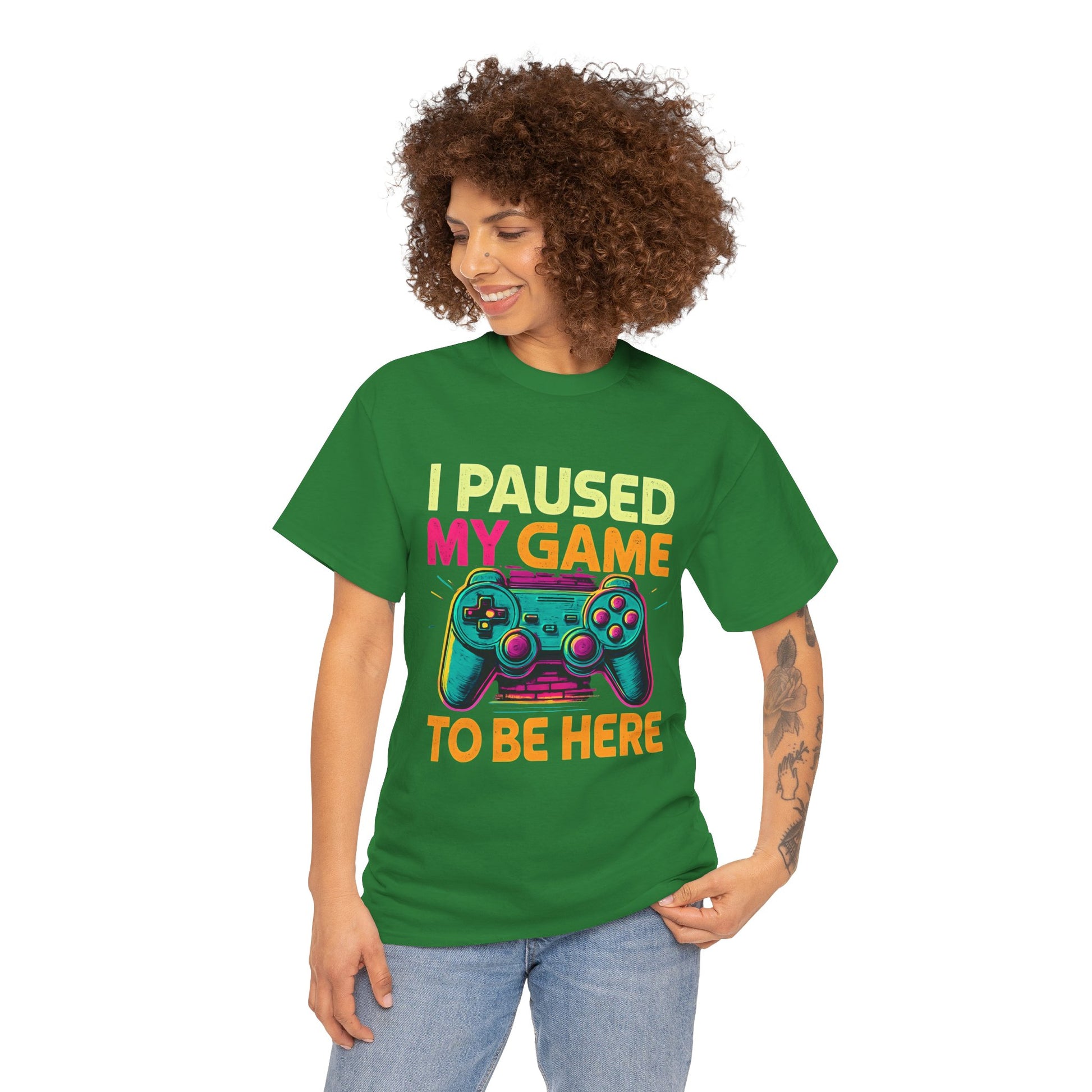 Gaming Humor Unisex Tee - I Paused My Game To Be Here, Gamer Gift, Video Game Shirt, Casual Wear, Funny T-Shirt, Game Night Apparel