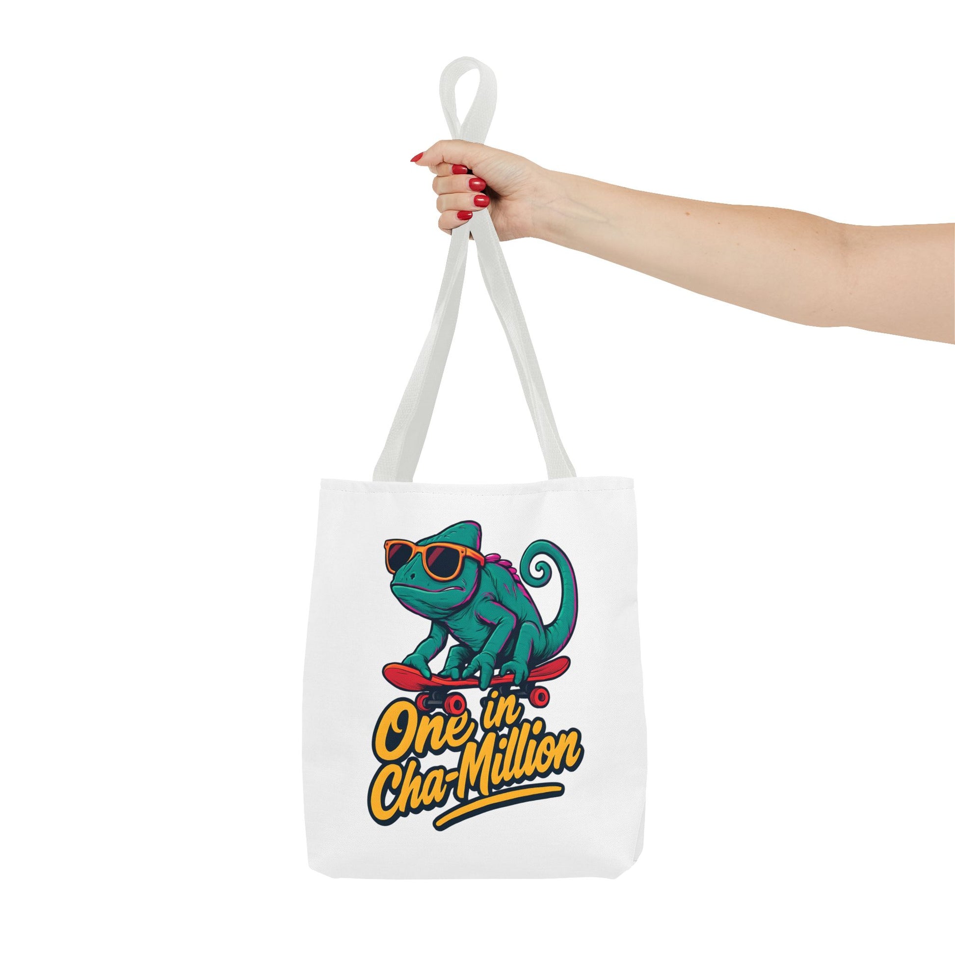 Skateboarder Chameleon Tote Bag - Unique AOP Design, Reusable Shopping Bag, Gift for Chameleon Lovers, Eco-Friendly Grocery Bag, [...]