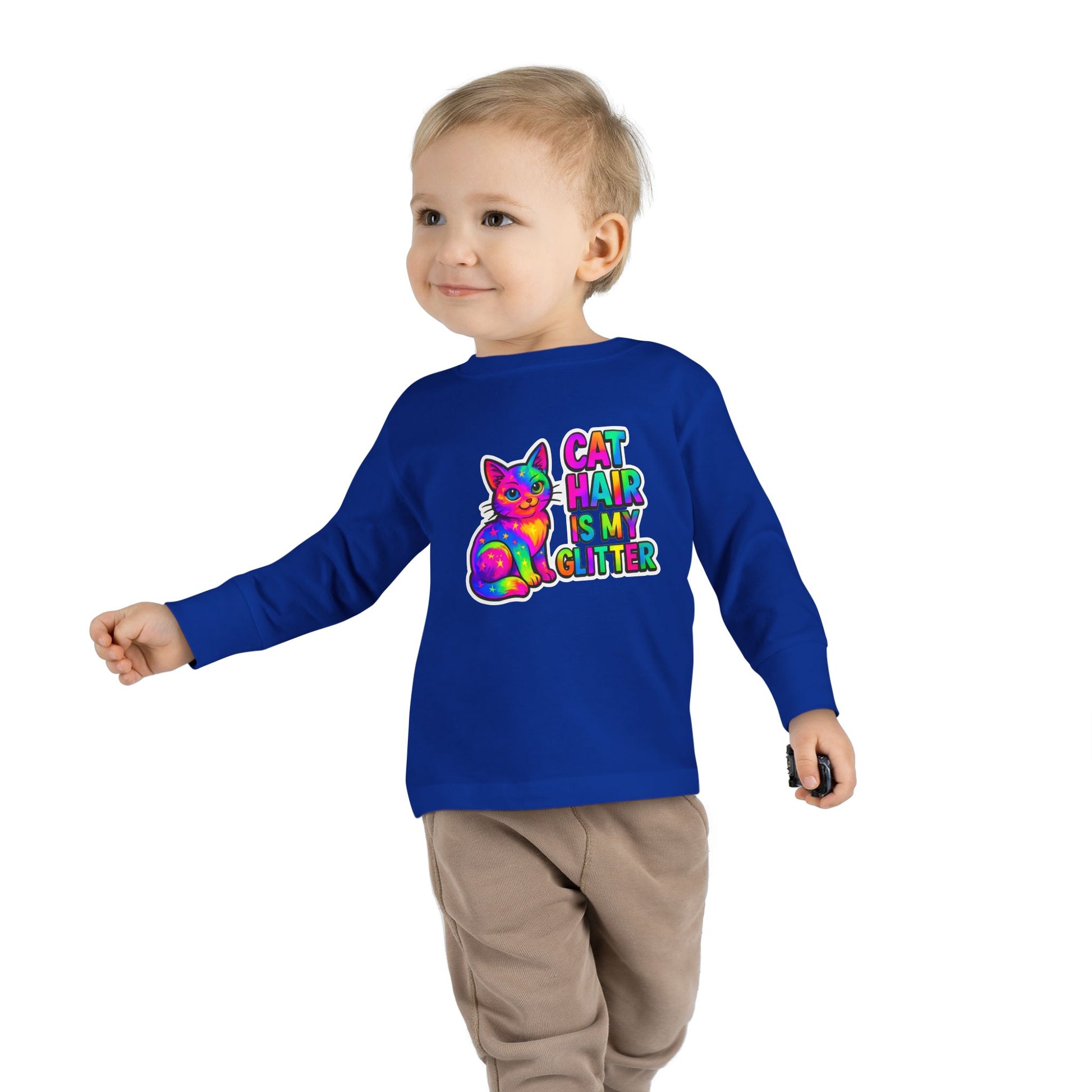 Cat Hair Is My Glitter Toddler Long Sleeve Tee