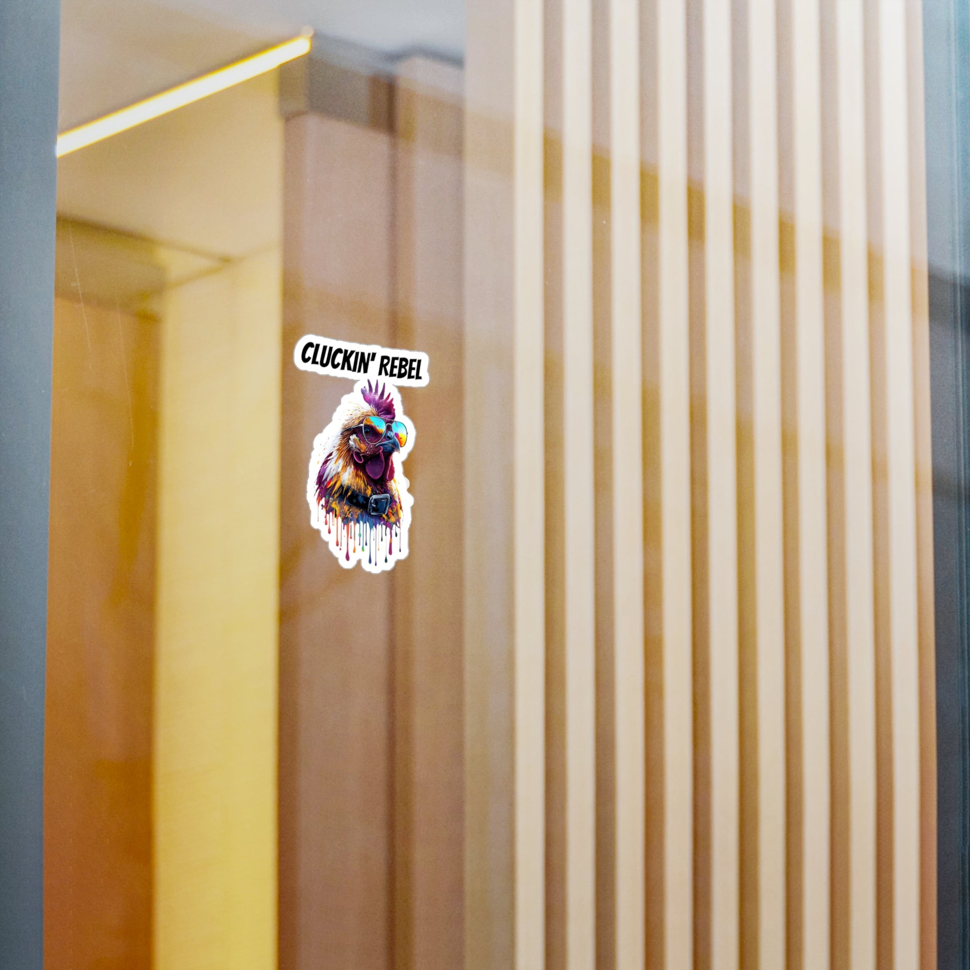 Cool Animal Stickers, Cluckin' Rebel Vinyl Decals for Laptops, Cars, Journals, Fun Decor, Gift for Chicken Lovers