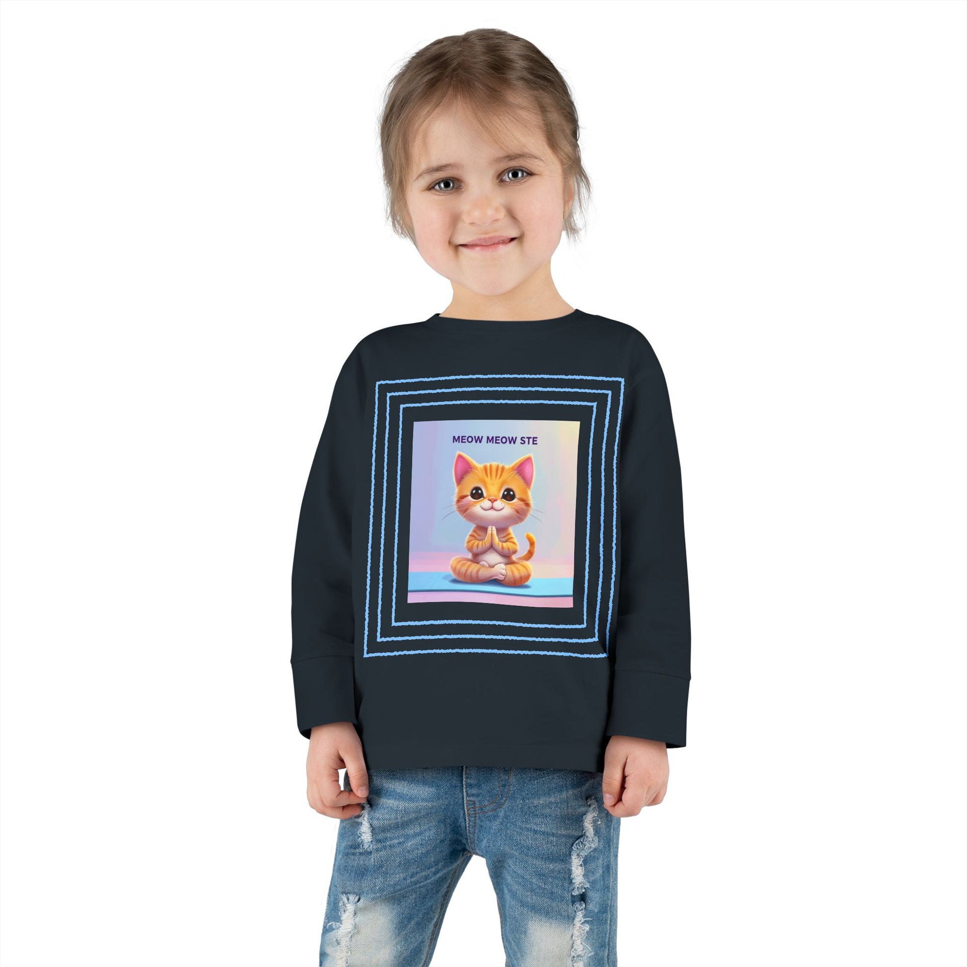 Cat Yoga Toddler Long Sleeve Tee
