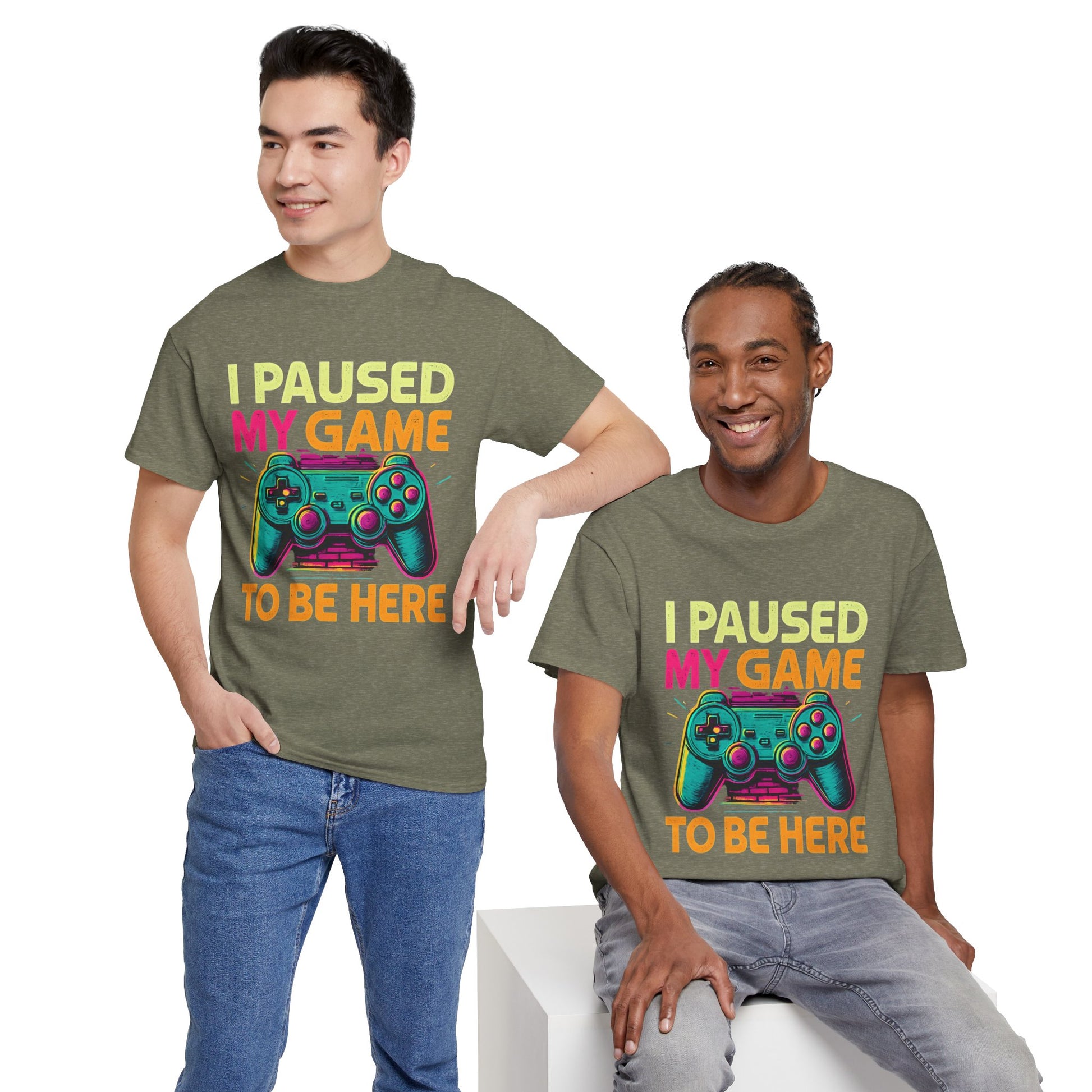Gaming Humor Unisex Tee - I Paused My Game To Be Here, Gamer Gift, Video Game Shirt, Casual Wear, Funny T-Shirt, Game Night Apparel