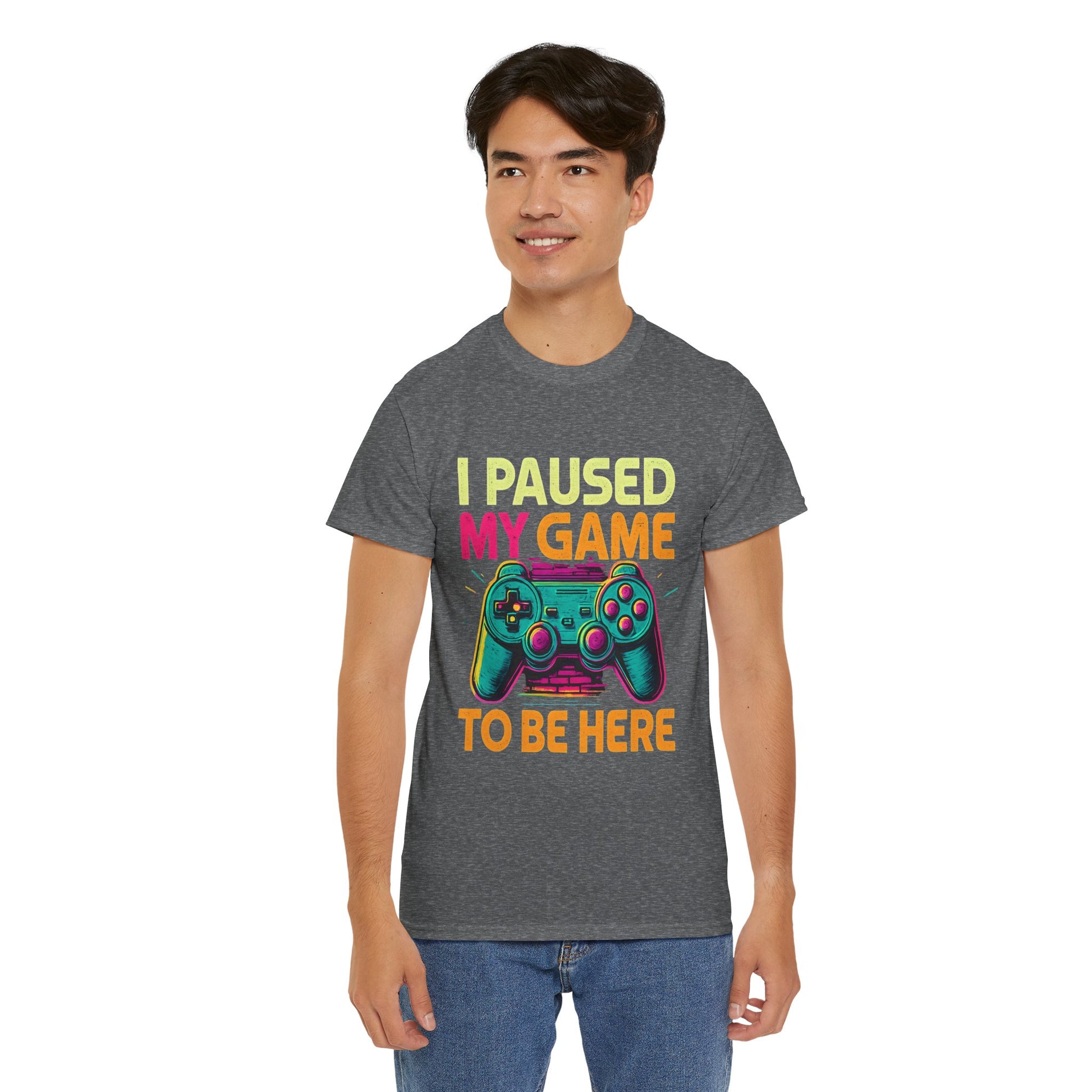 Gaming Humor Unisex Tee - I Paused My Game To Be Here, Gamer Gift, Video Game Shirt, Casual Wear, Funny T-Shirt, Game Night Apparel