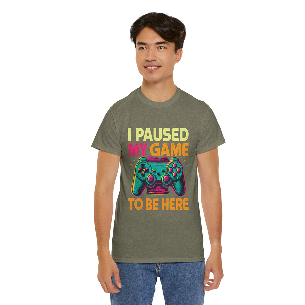 Gaming Humor Unisex Tee - I Paused My Game To Be Here, Gamer Gift, Video Game Shirt, Casual Wear, Funny T-Shirt, Game Night Apparel