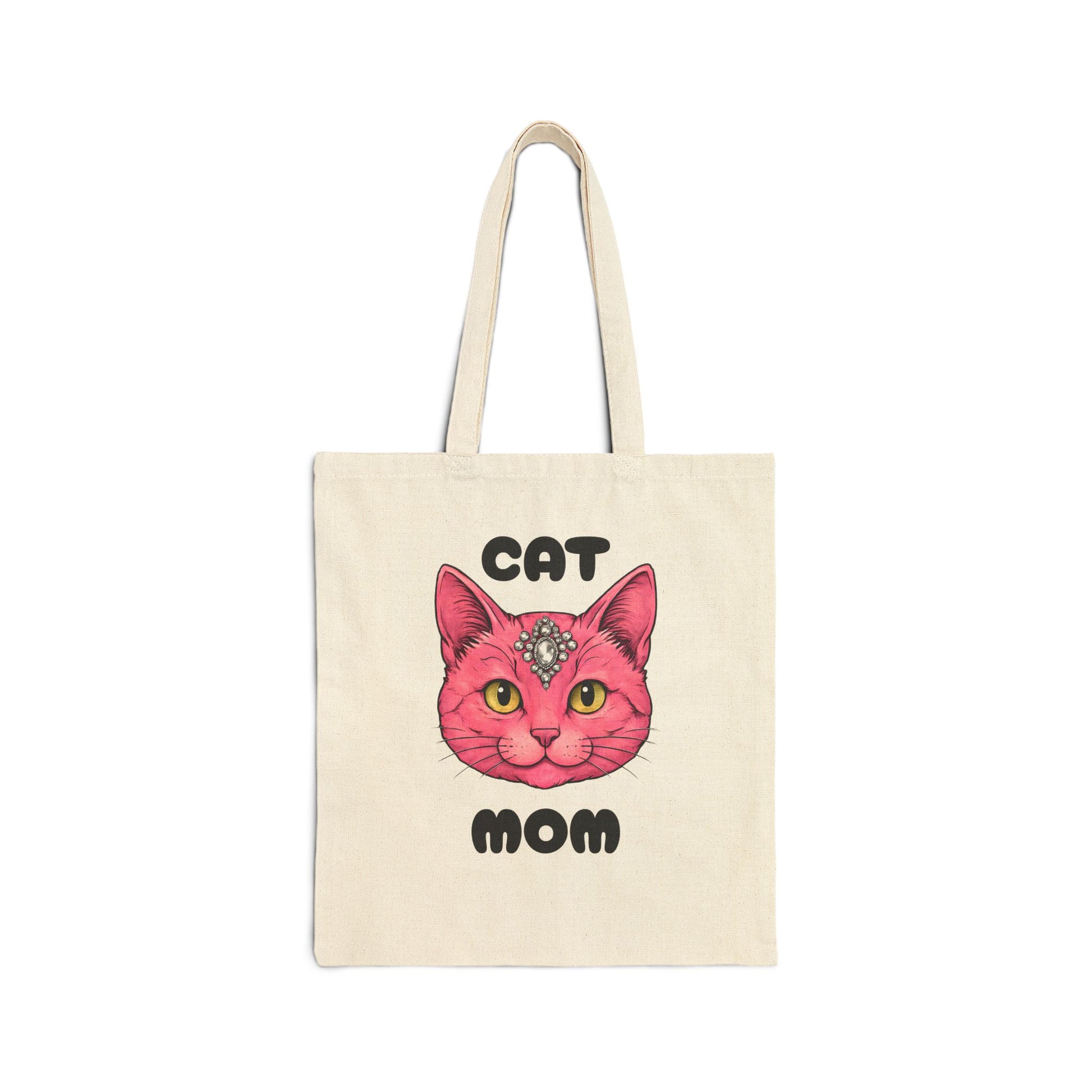 Cat Mom Canvas Tote Bag, Pet Lover Gift, Eco-Friendly Shopping Bag, Cute Cat Mom Tote, Animal Lover Accessory