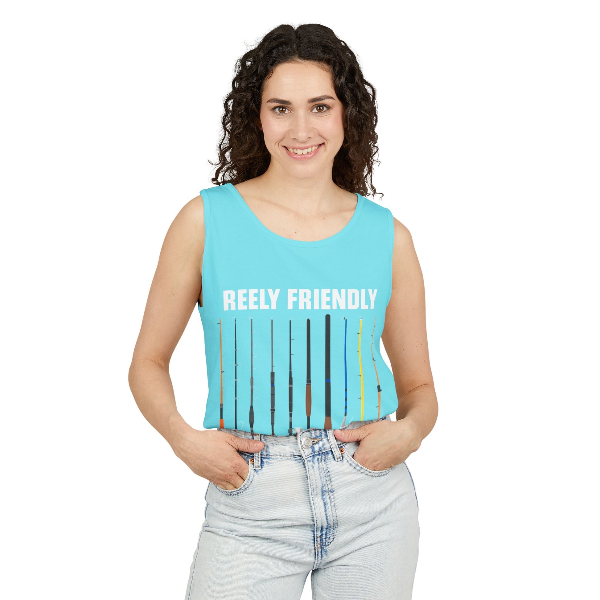 Reely Friendly Fishing Tank Top | Outdoor Apparel, Summer Vibes, Fisherman Gift, Casual Wear, Beach Outing