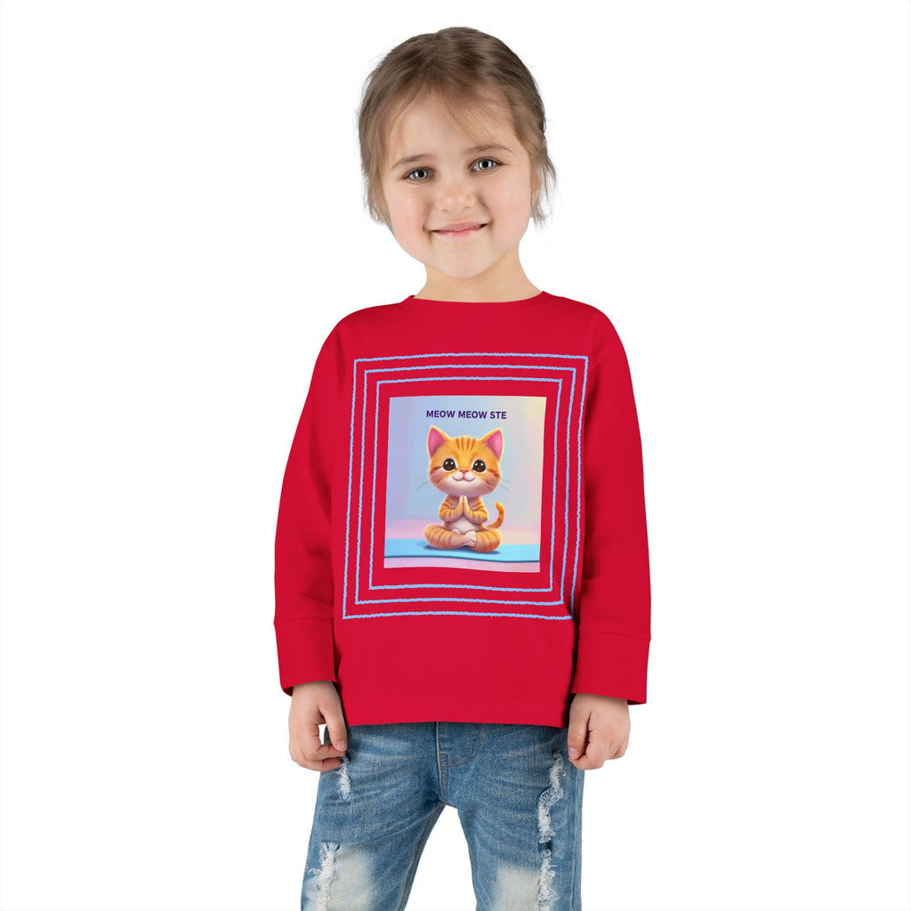 Cat Yoga Toddler Long Sleeve Tee