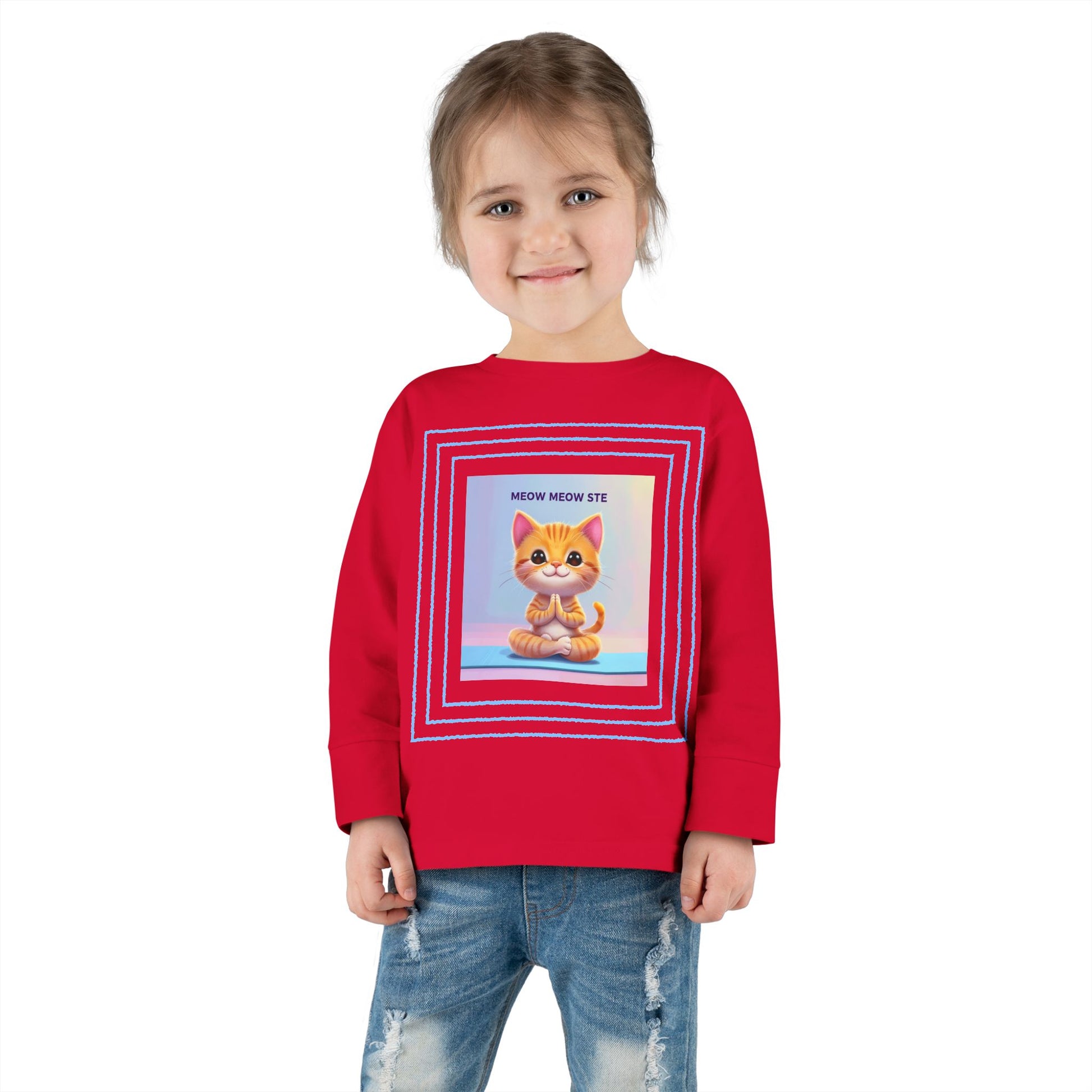Cat Yoga Toddler Long Sleeve Tee