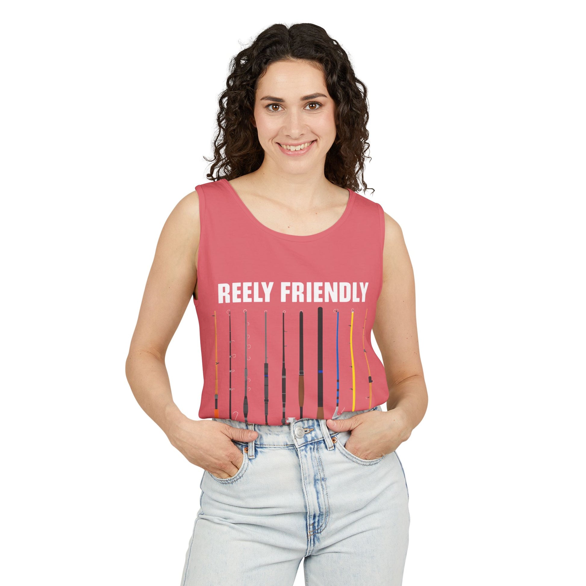 Reely Friendly Fishing Tank Top | Outdoor Apparel, Summer Vibes, Fisherman Gift, Casual Wear, Beach Outing