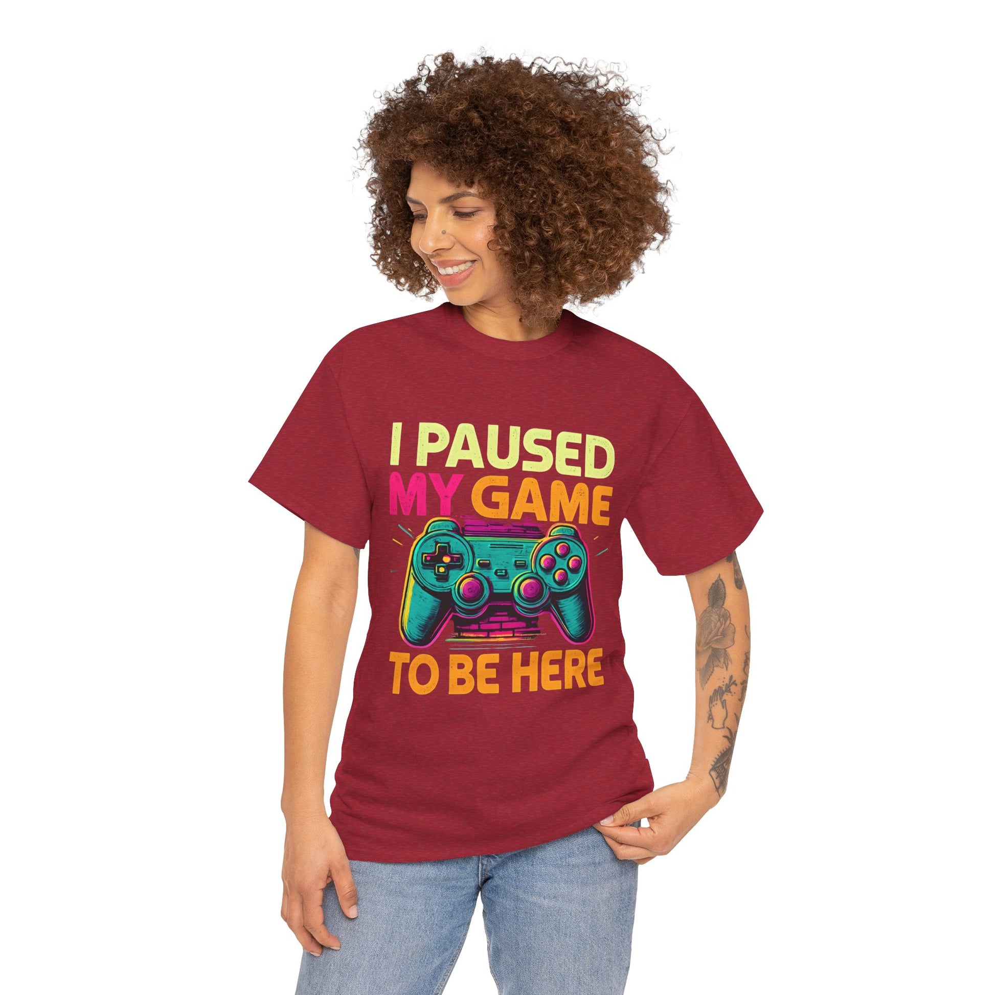 Gaming Humor Unisex Tee - I Paused My Game To Be Here, Gamer Gift, Video Game Shirt, Casual Wear, Funny T-Shirt, Game Night Apparel