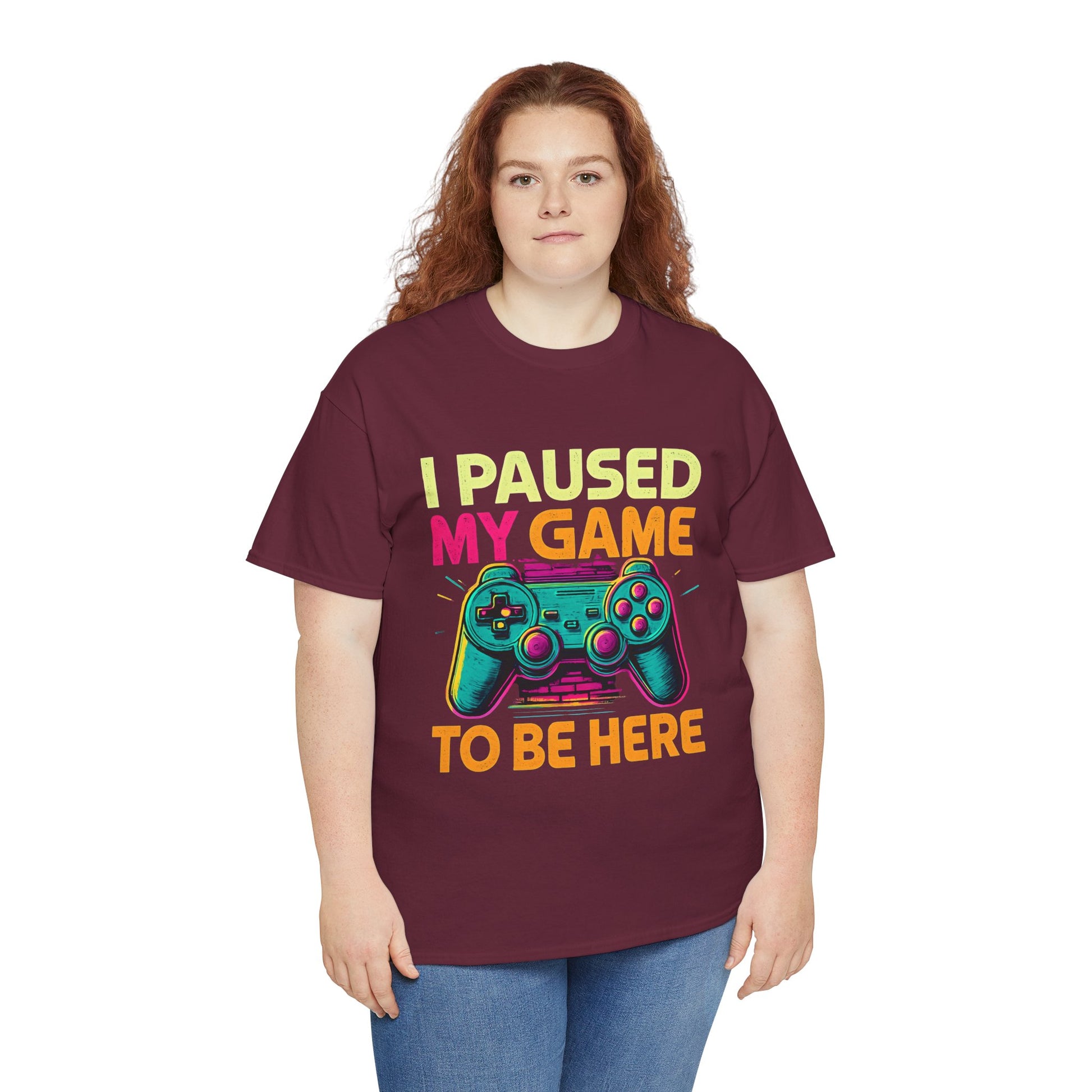 Gaming Humor Unisex Tee - I Paused My Game To Be Here, Gamer Gift, Video Game Shirt, Casual Wear, Funny T-Shirt, Game Night Apparel