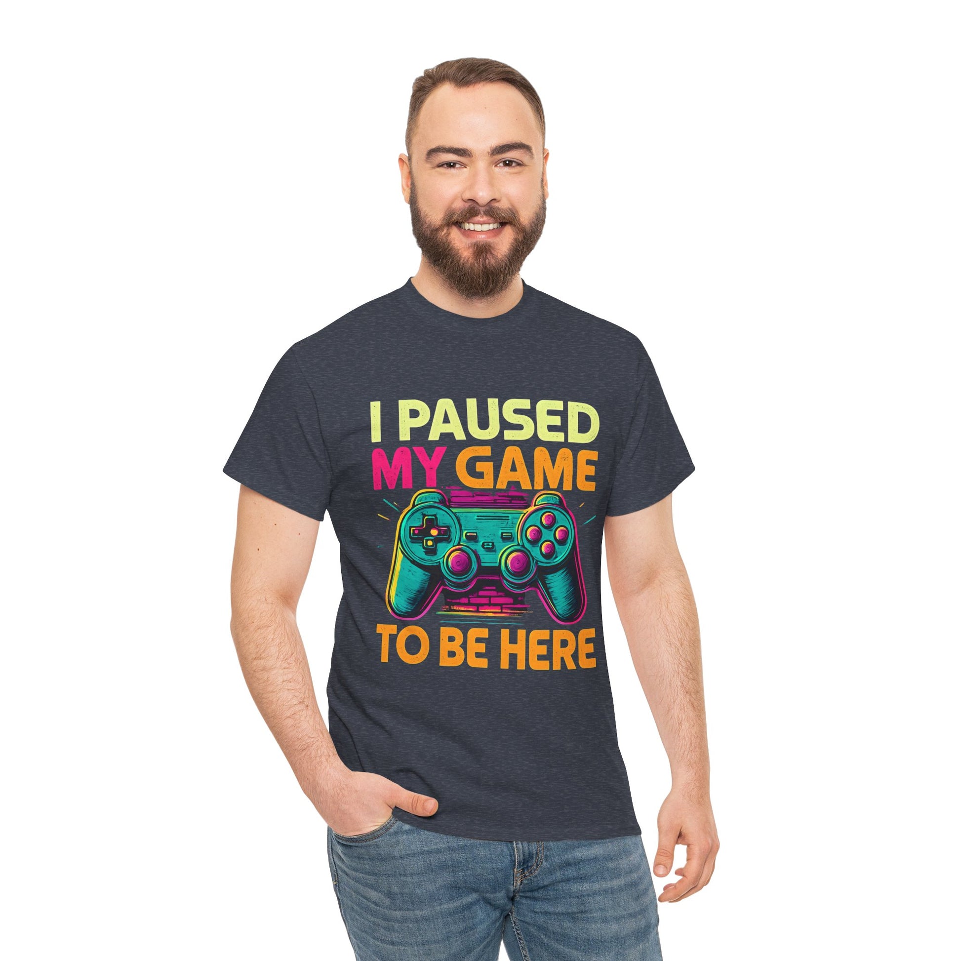 Gaming Humor Unisex Tee - I Paused My Game To Be Here, Gamer Gift, Video Game Shirt, Casual Wear, Funny T-Shirt, Game Night Apparel