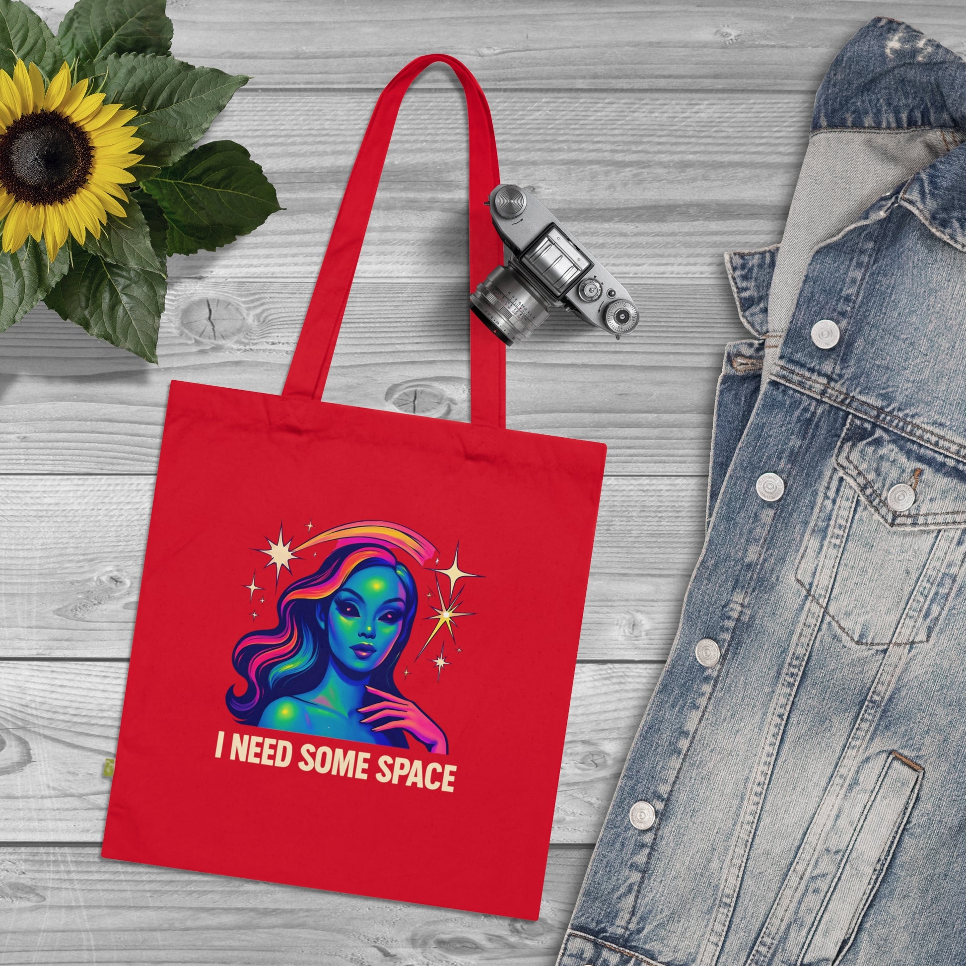 Cosmic Vibes Tote Bag - I Need Some Space, Eco-Friendly Shopping Bag, Unique Gift for Space Lovers, Casual Day Bag, Galaxy Art Tote